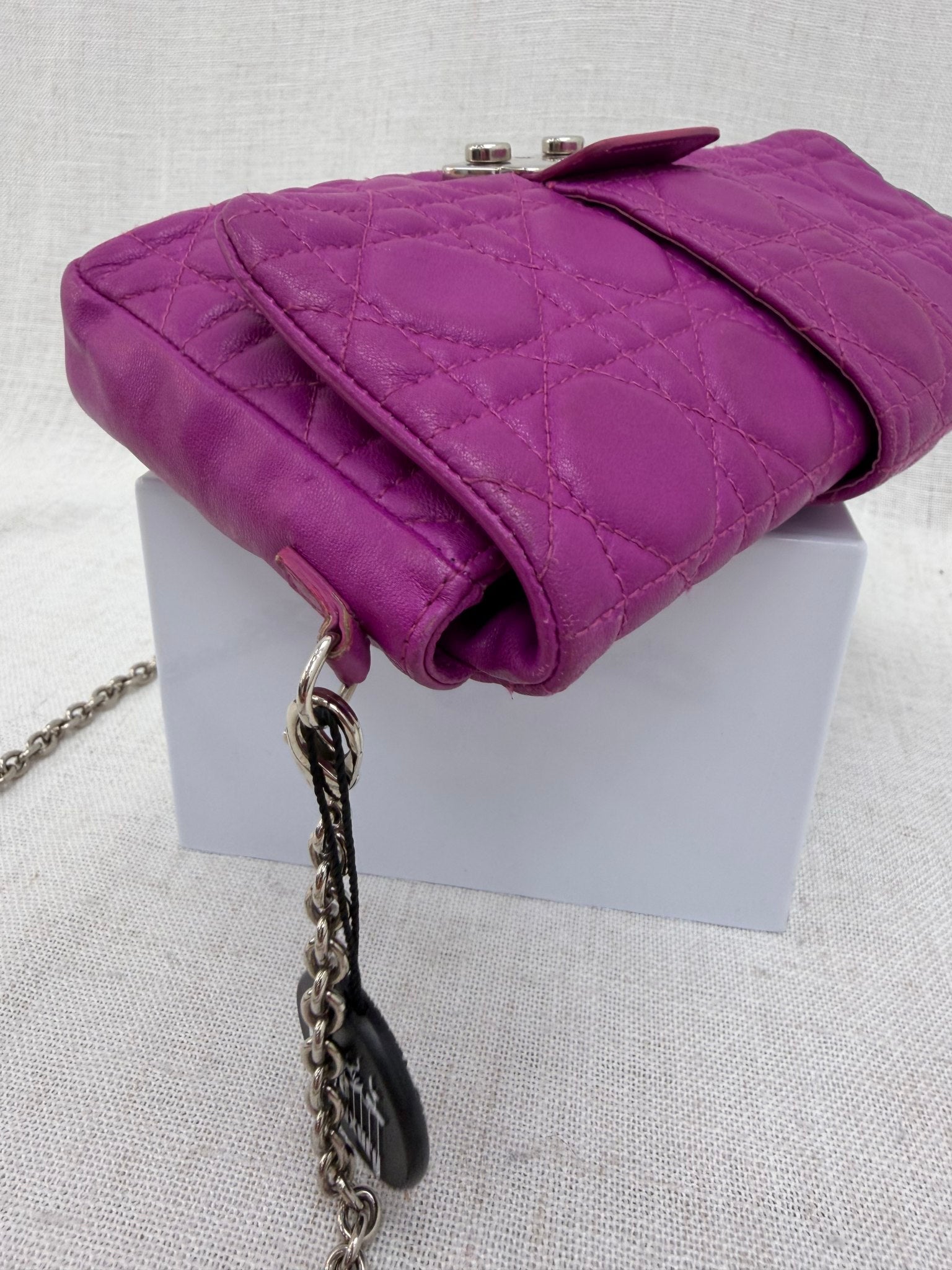 Christian Dior Fuchsia Cannage Leather Miss Dior Promenade Chain Bag