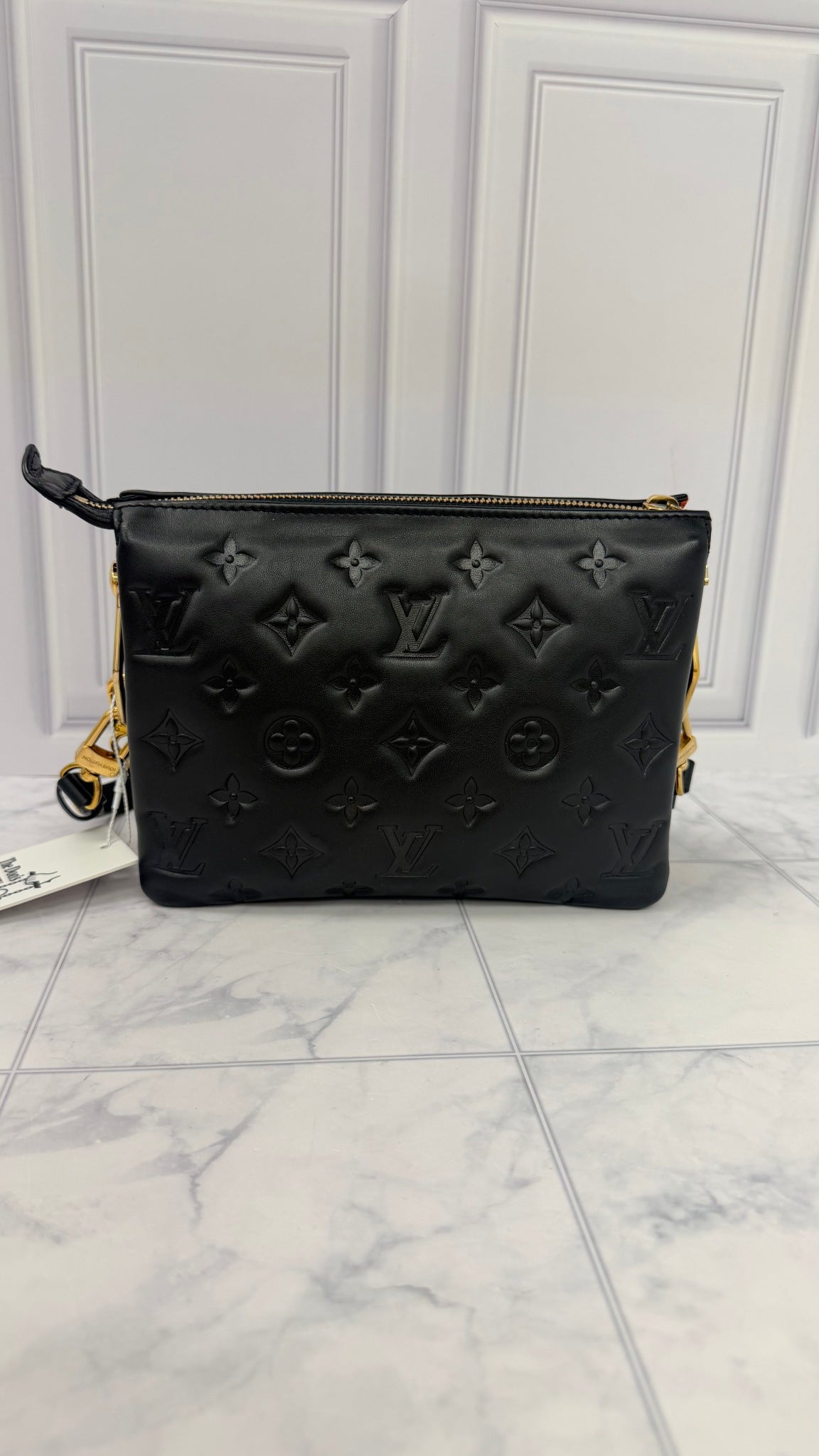 Louis Vuitton Black Leather Monogram Coussin BB Handbag  