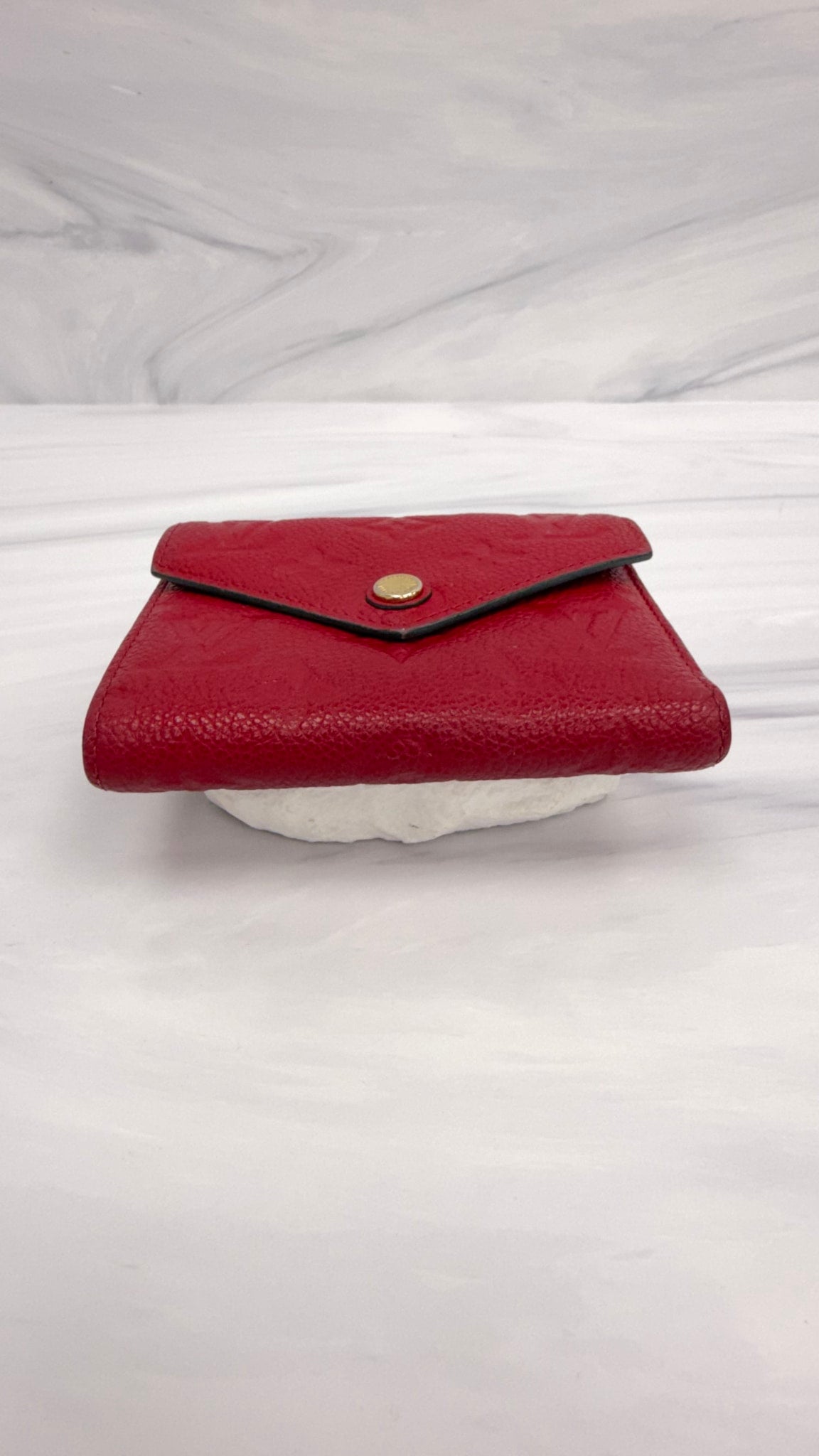Louis Vuitton Red Empreinte Leather Trifold Wallet 