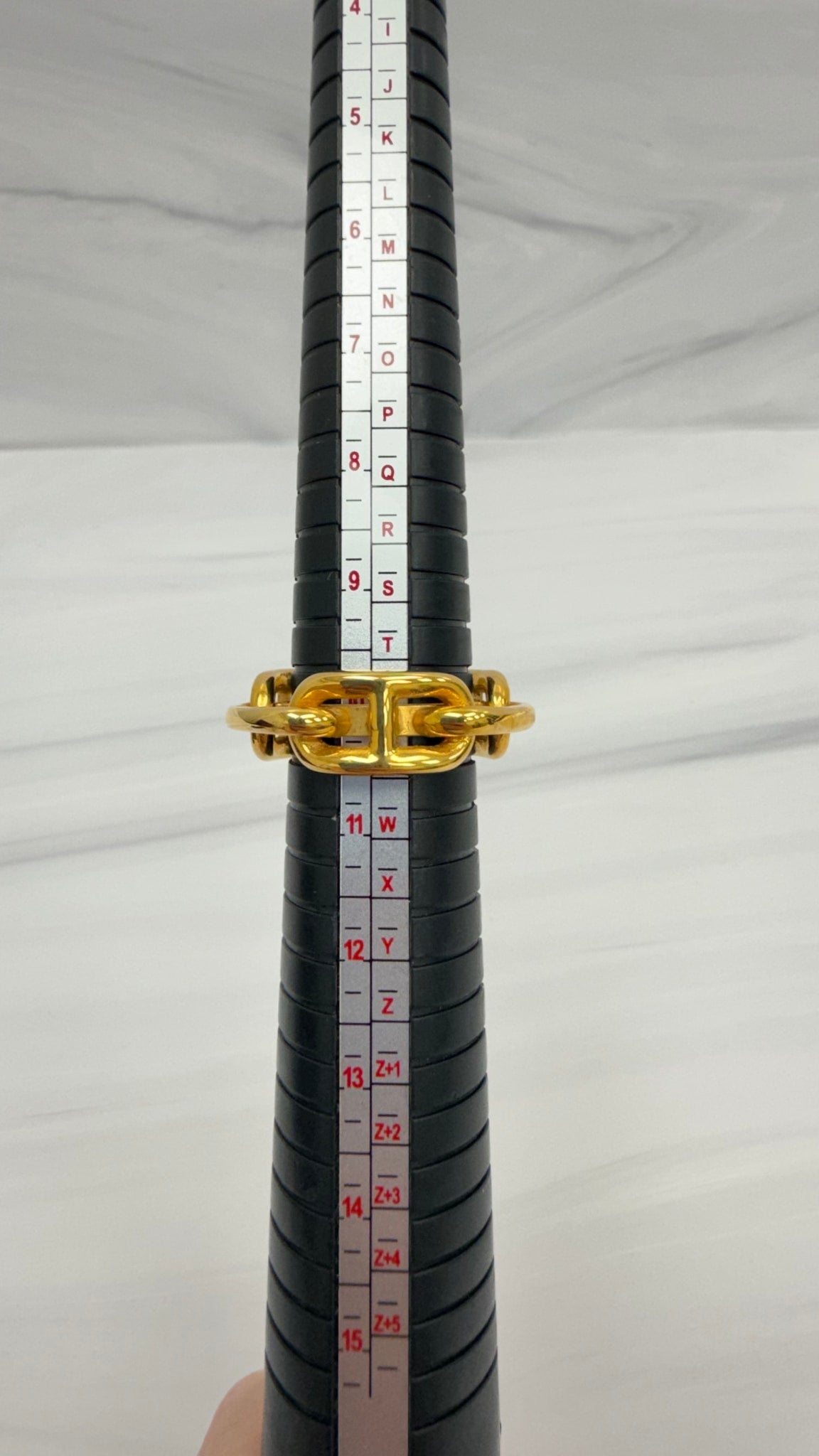 LIKE NEW - Hermes Gold Tone Chaine d'Ancre Scarf Ring