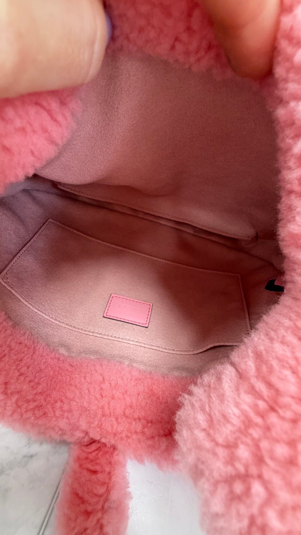 Gucci Pink Shearling Small 1961 Jackie Crossbody & Shoulder Bag