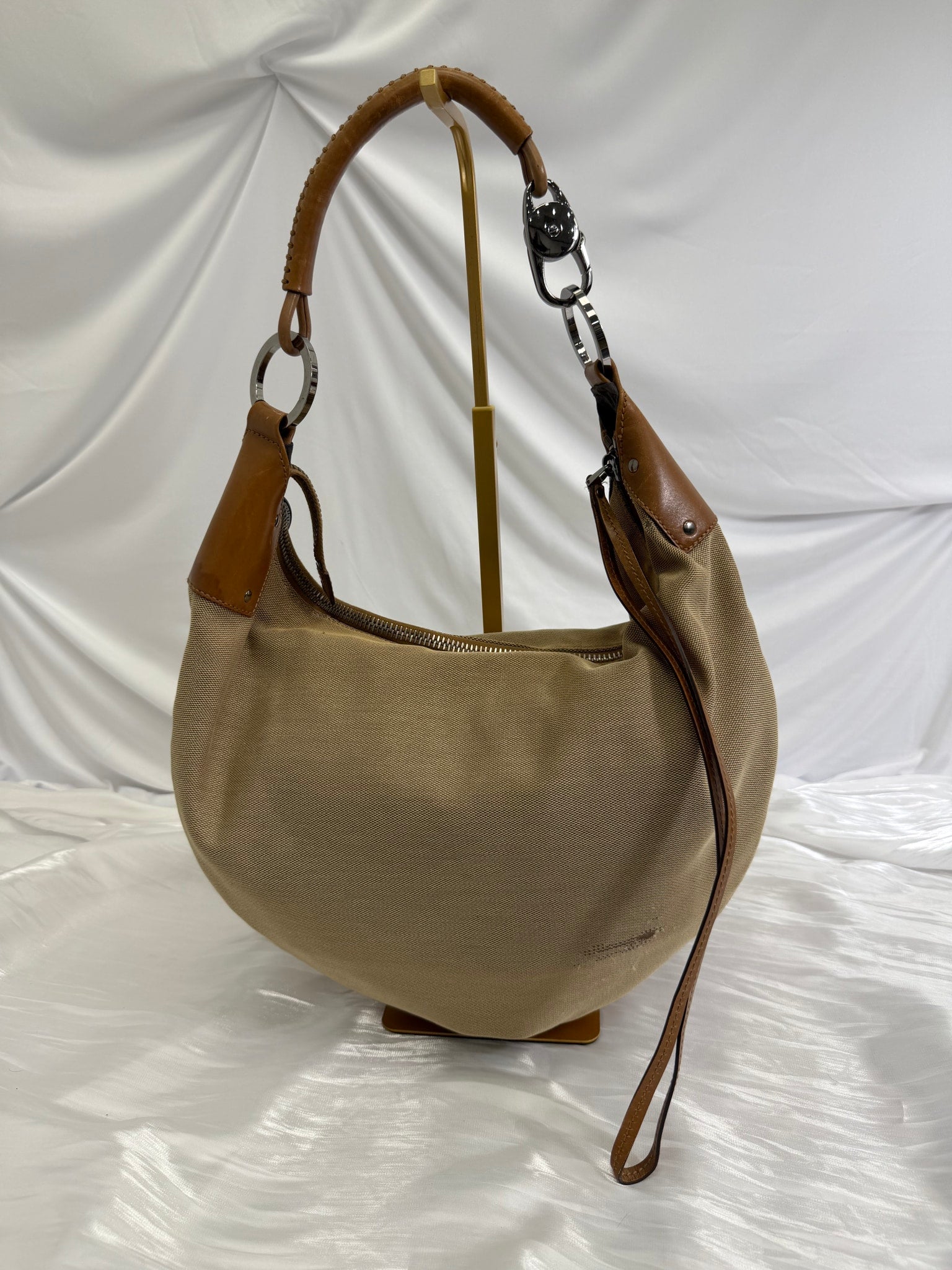 Gucci Tan Canvas Hobo Shoulder Bag