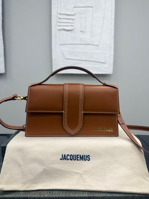 BRAND NEW - Jacquemus Light Brown Leather Le Grand Bambino 2Way Handbag