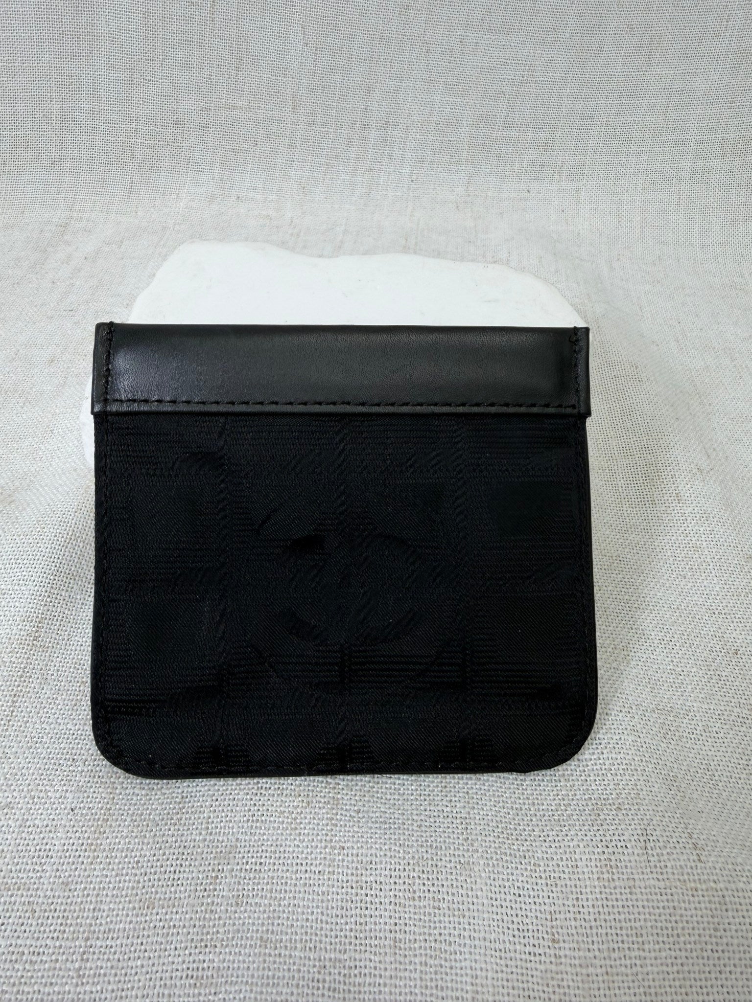 Chanel Black Nylon Travel Line Jacquard Pouch