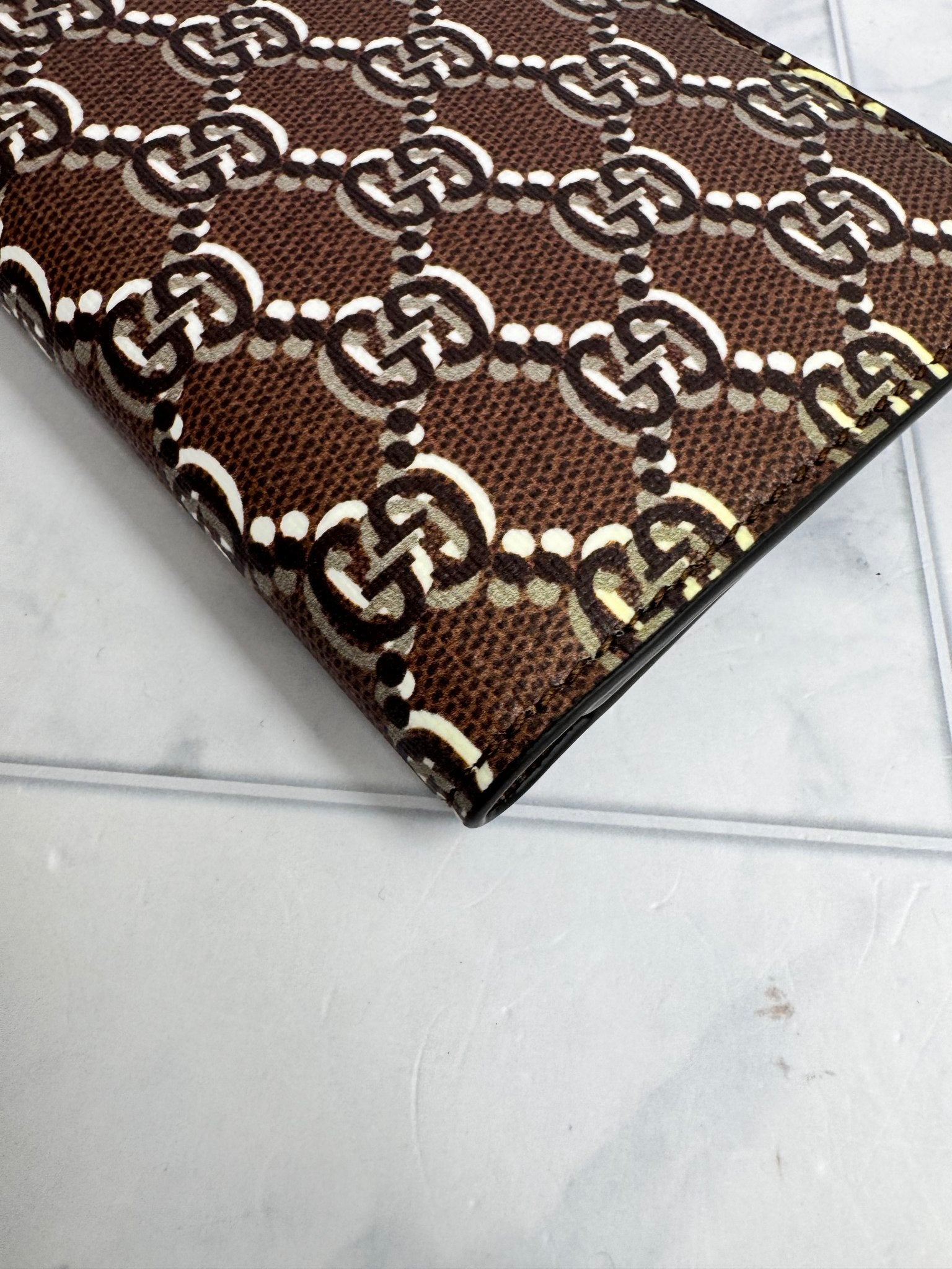 Gucci Brown GG Monogram Coated Canvas Shadow Passport Cover