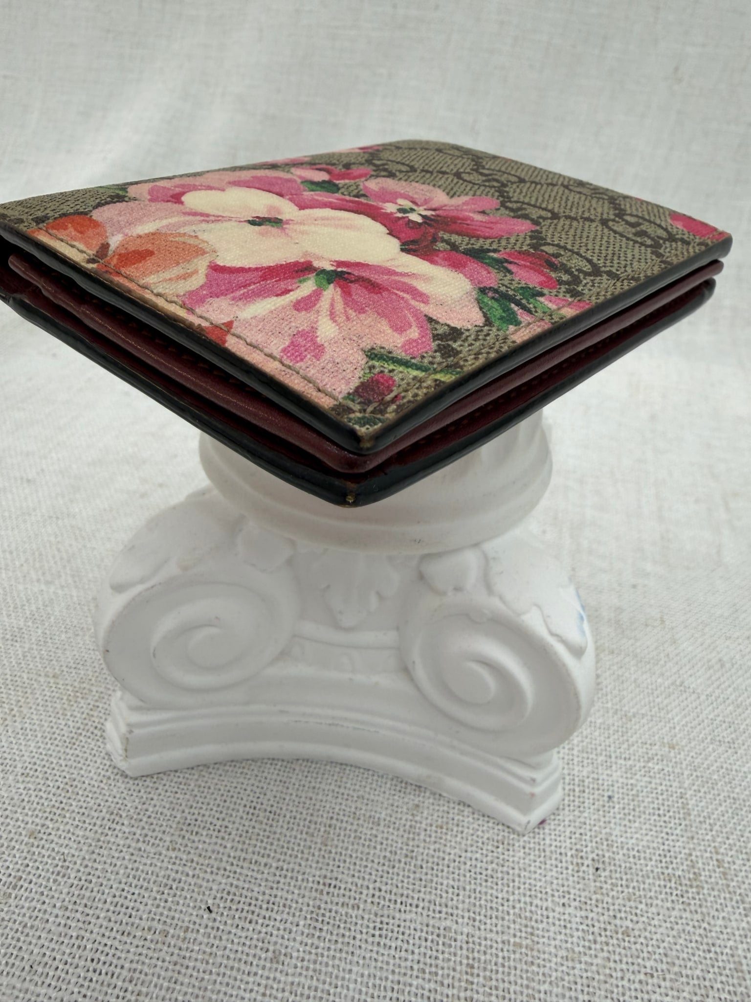 Gucci Pink Blooms Coated Canvas Compact Wallet