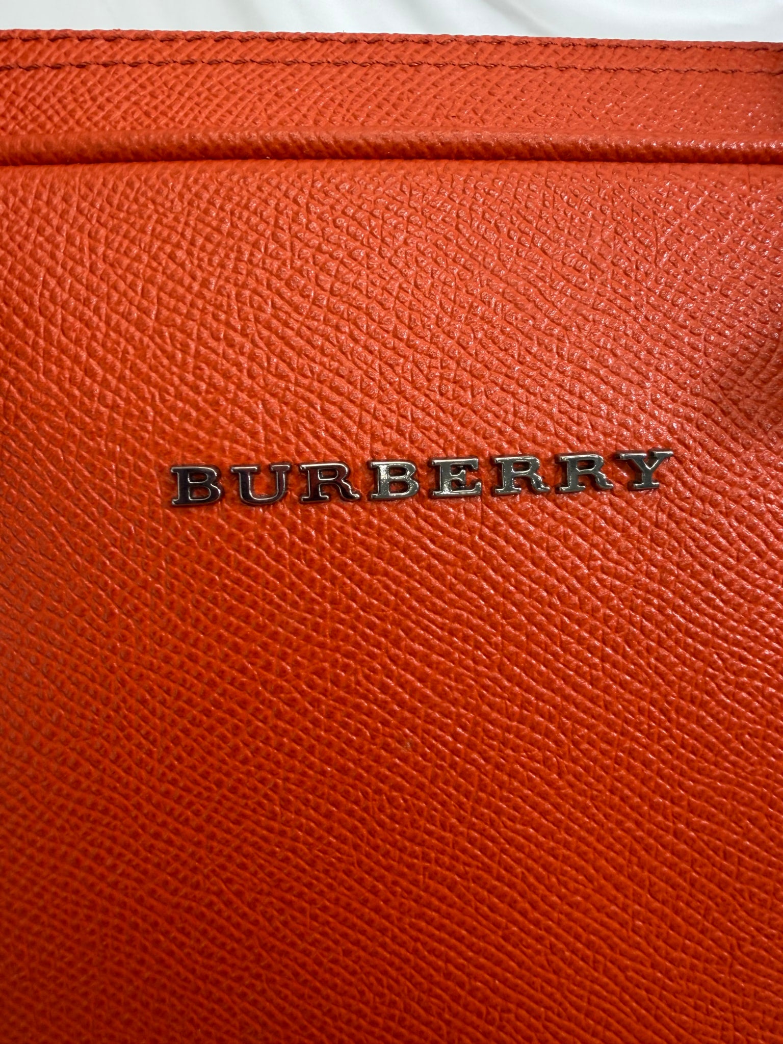 Burberry Orange Leather Newburg Briefcase