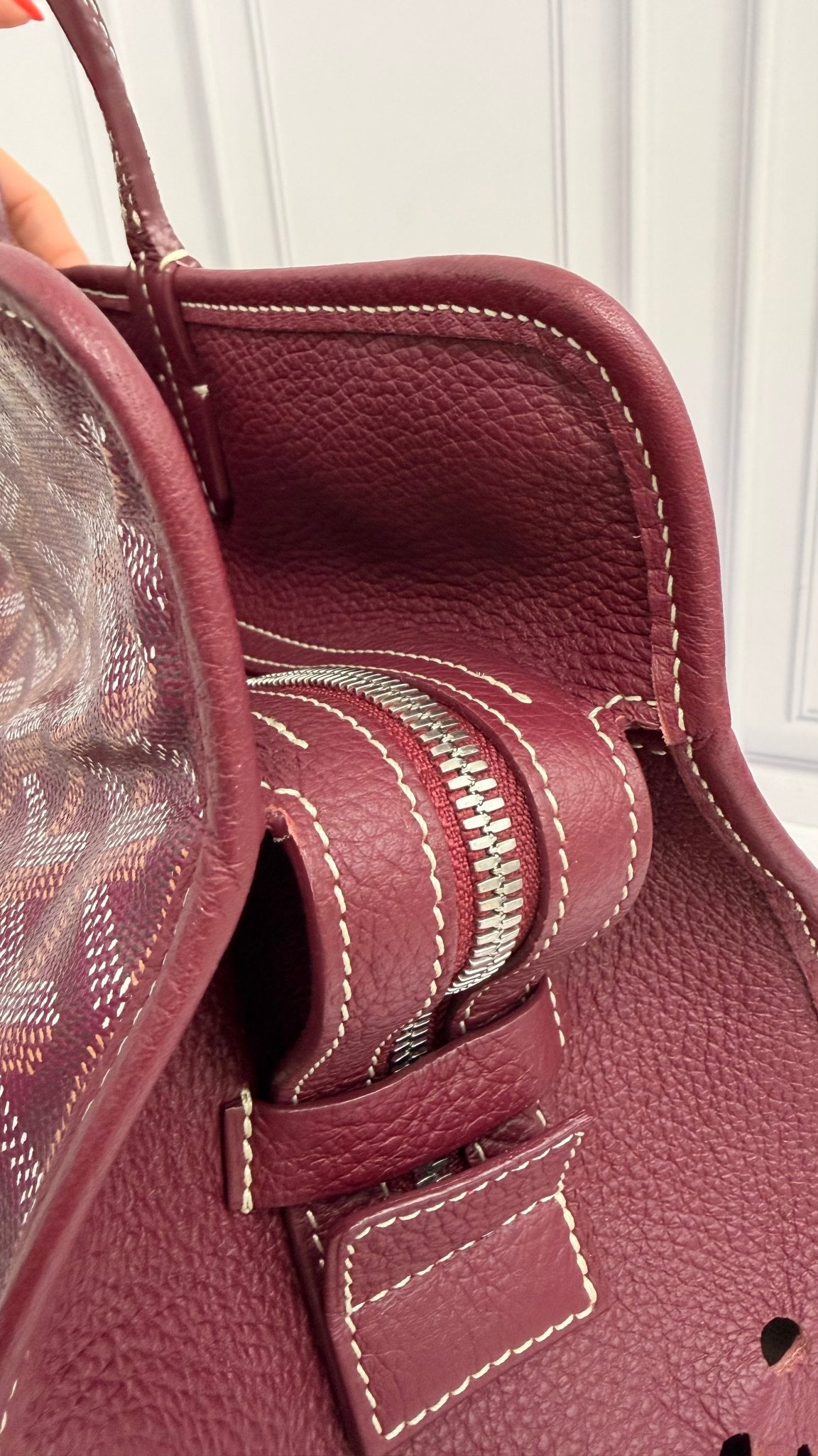 Goyard Burgundy Goyardine Canvas Sac Hardy PM Pet Carrier 