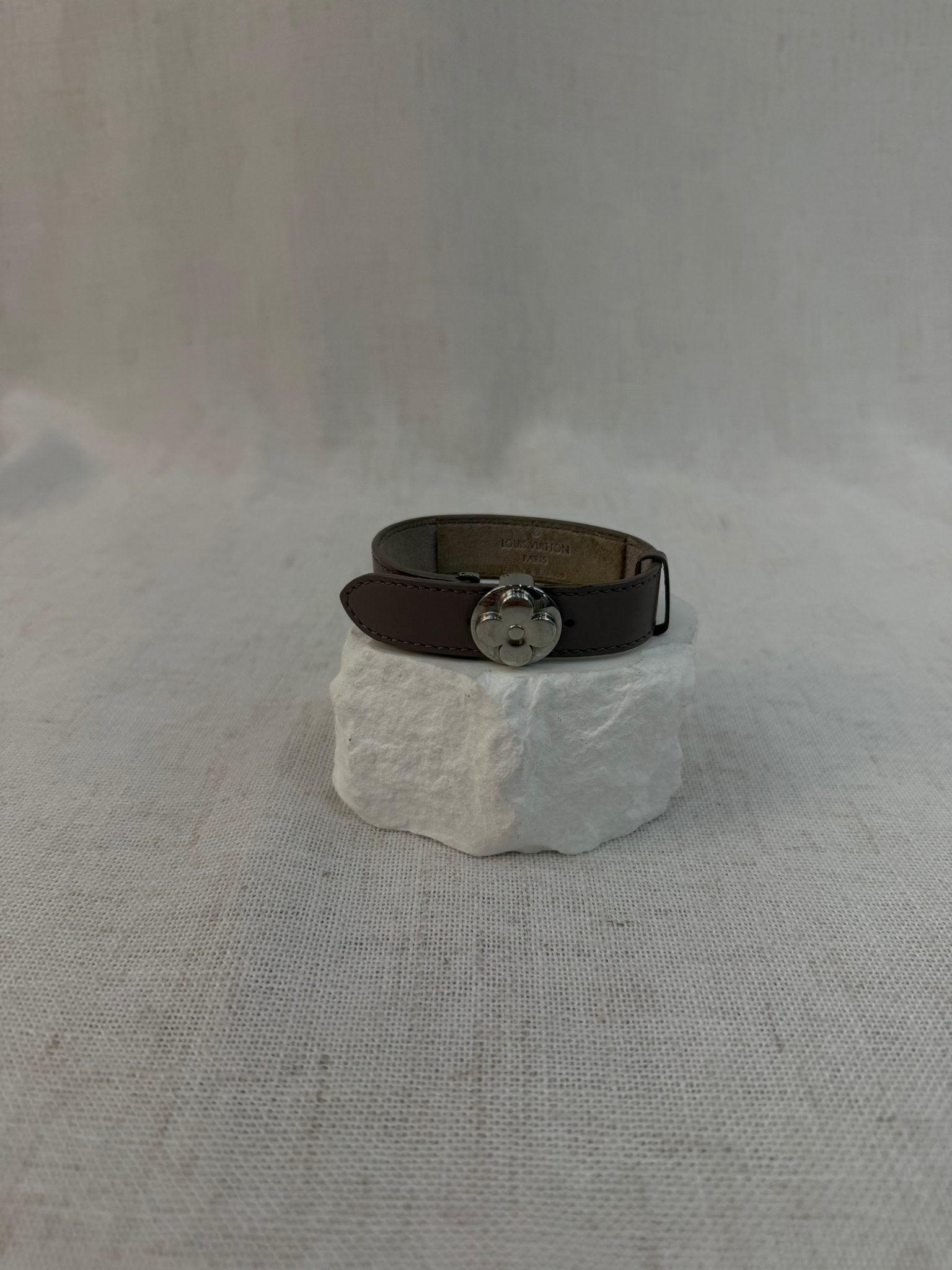 Louis Vuitton Gray Leather Wish Bracelet
