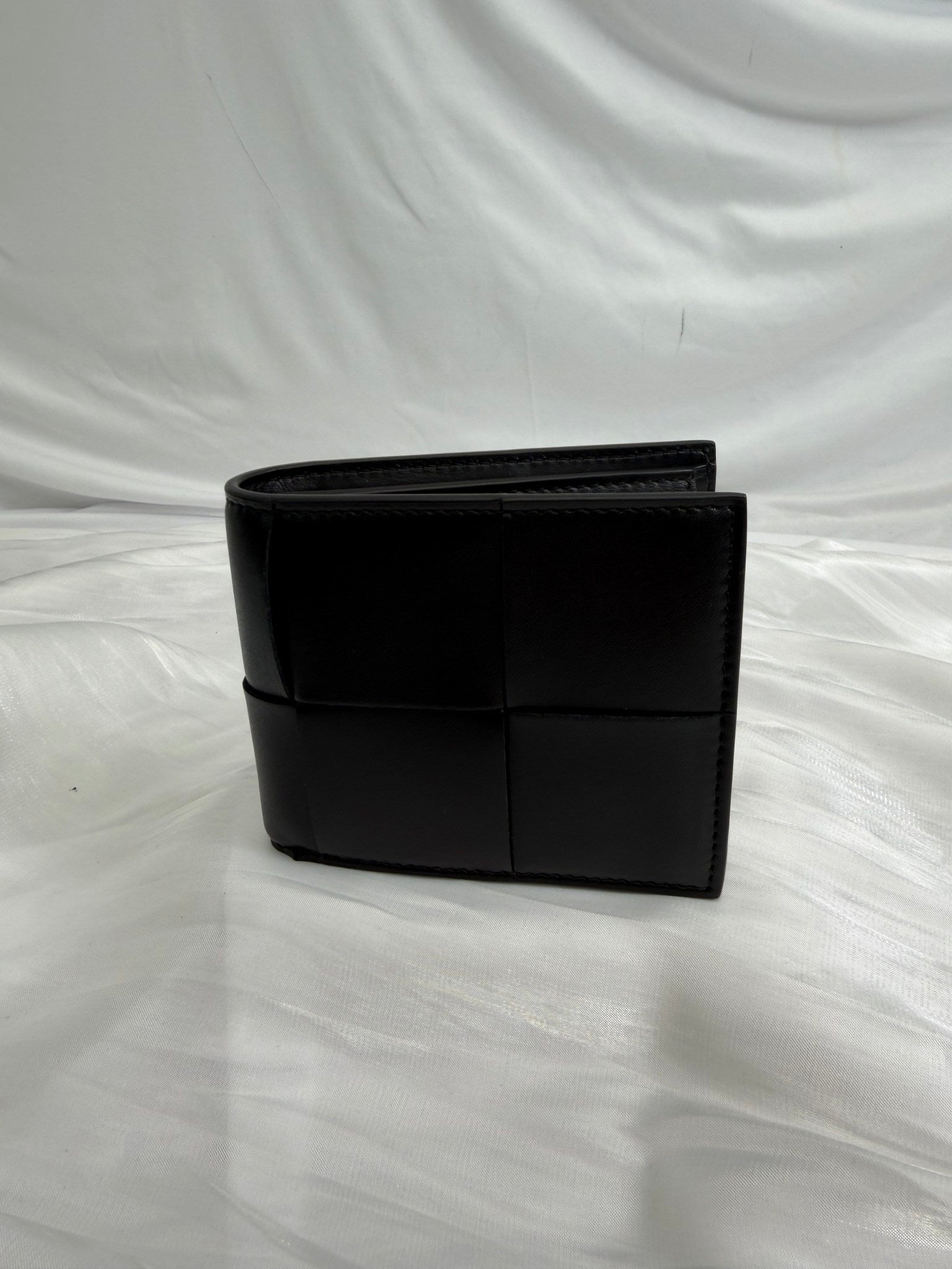 Bottega Veneta Black Leather Cassette Bifold Wallet