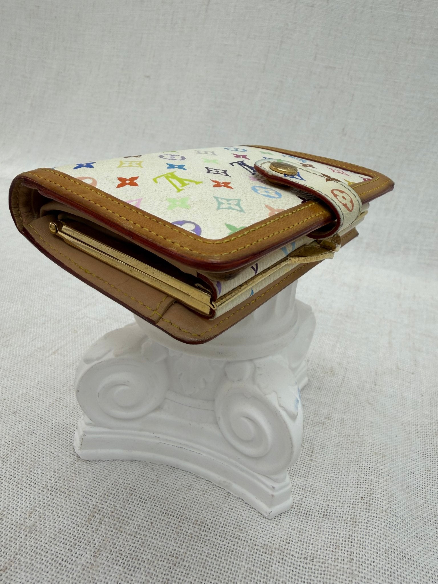 Louis Vuitton White Multicolor Monogram French Wallet 
