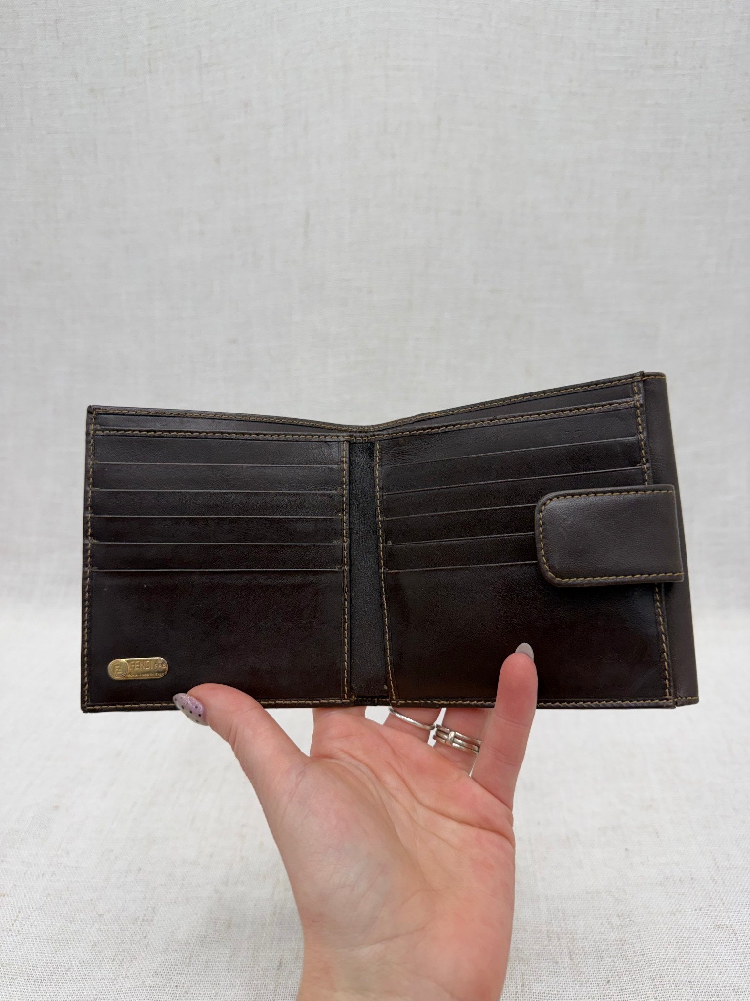 Fendi Brown Zucca Compact Wallet