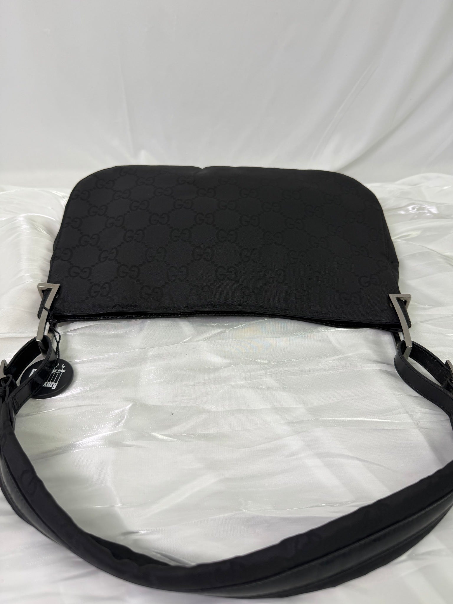 Gucci Black Nylon GG Print Shoulder Bag