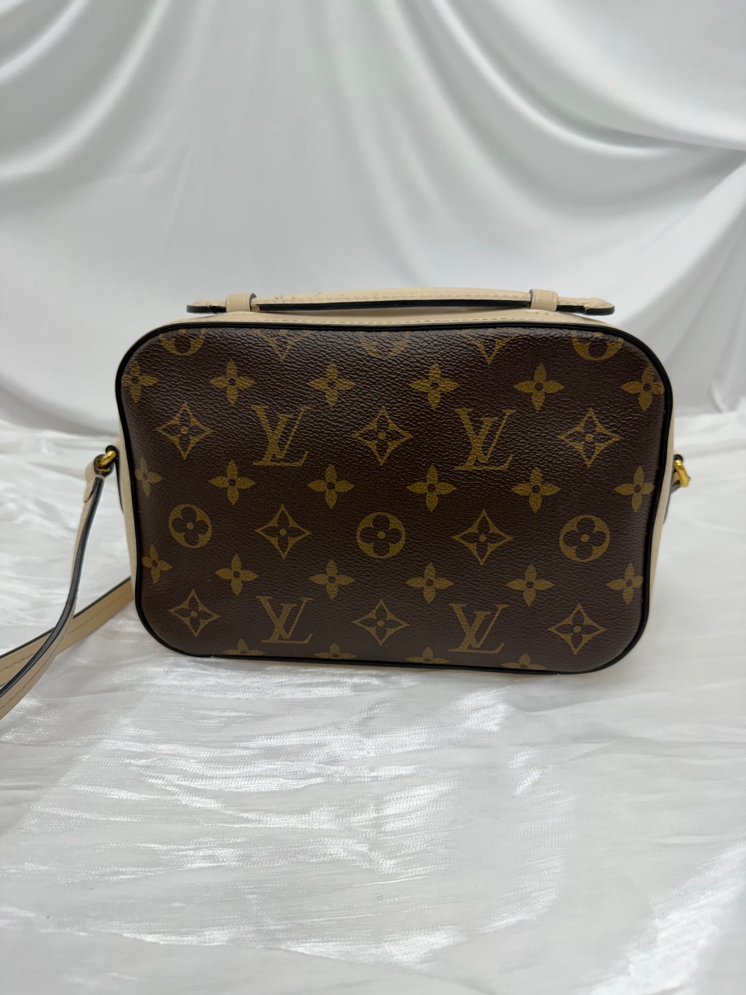 Louis Vuitton Monogram & Cream Leather Saintonge Crossbody