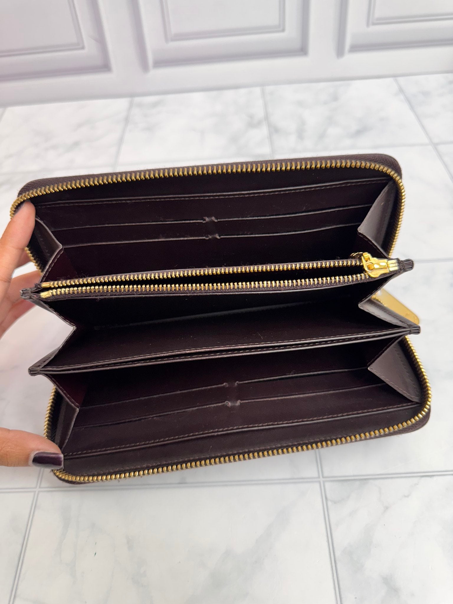 Louis Vuitton Burgundy Monogram Vernis Long Zippy Wallet