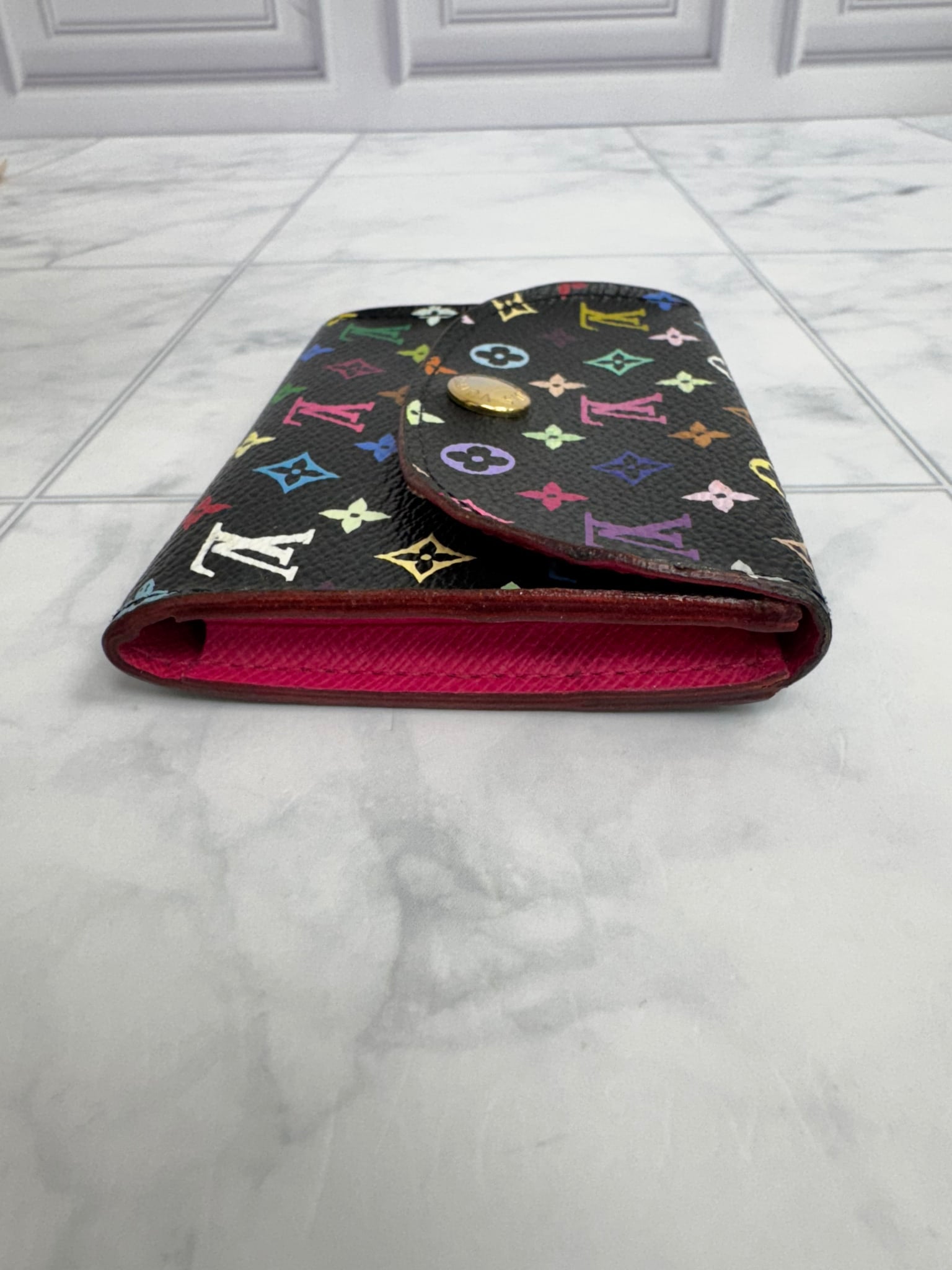 Louis Vuitton Black Multicolor Monogram Envelope Business Card Holder