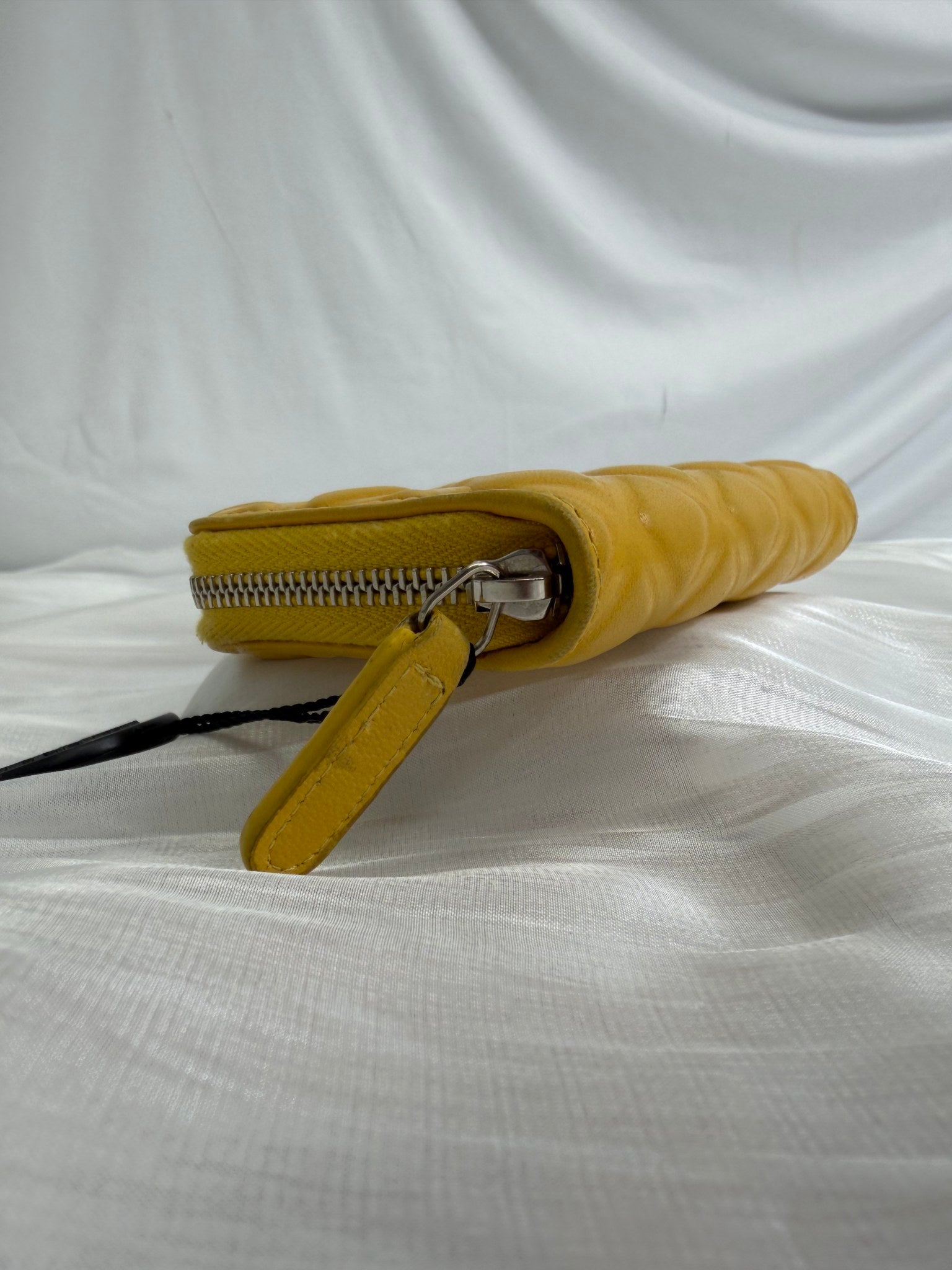 Chanel Yellow Calfskin Coco Mark Diamond Zippy Coin Case