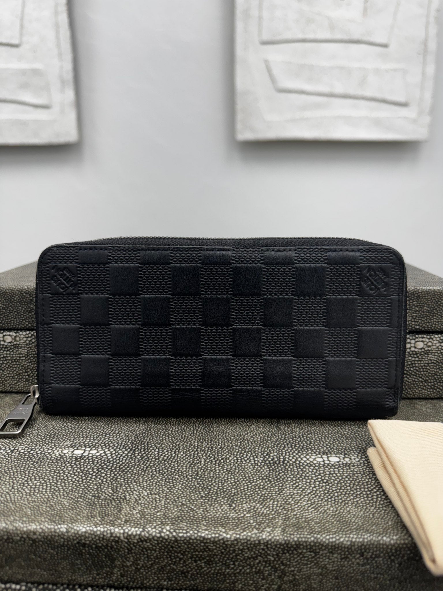 Louis Vuitton Black Damier Infini Zippy Wallet 
