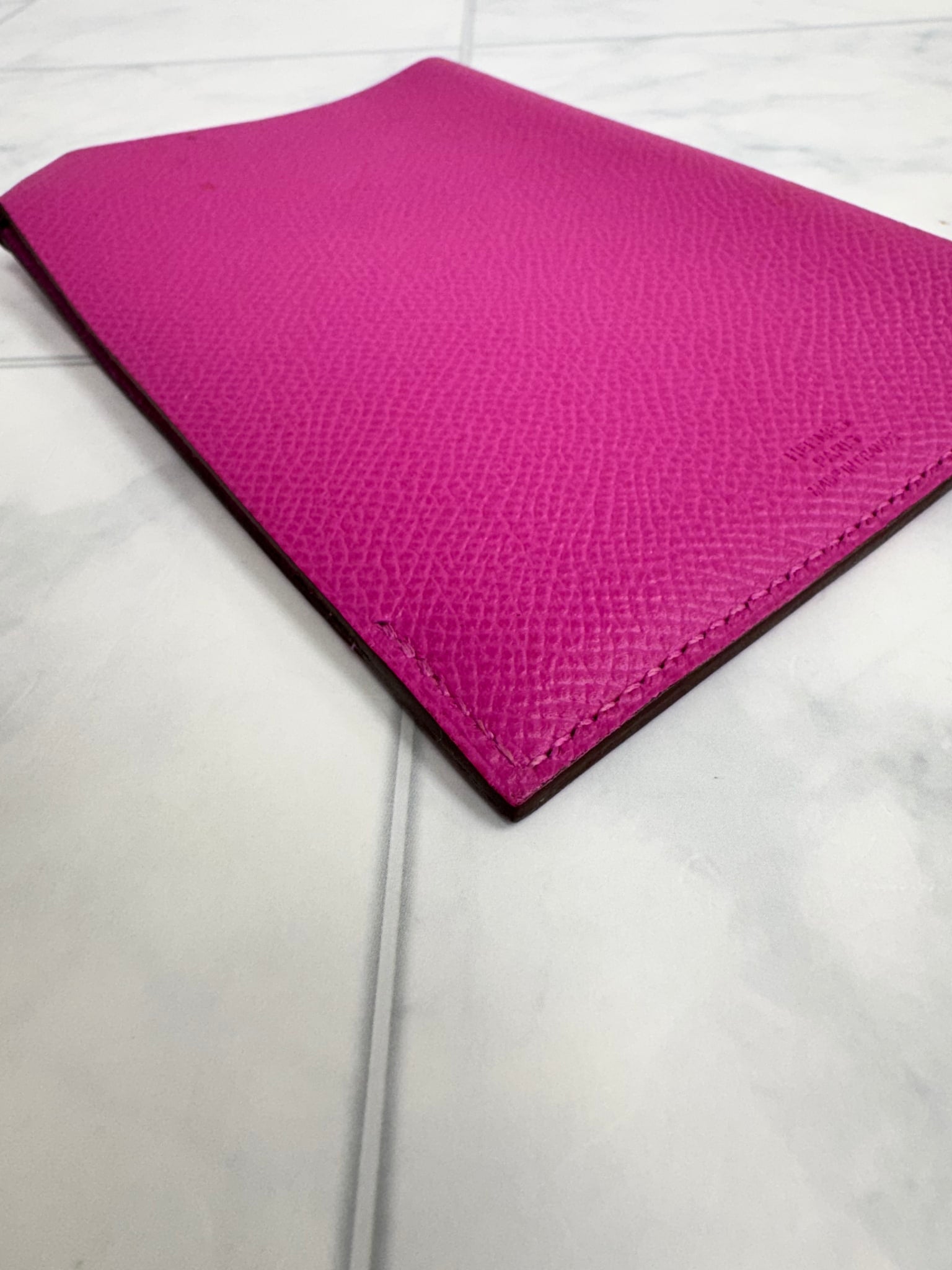 Hermes Fuchsia Epsom Tarmac Passport Holder