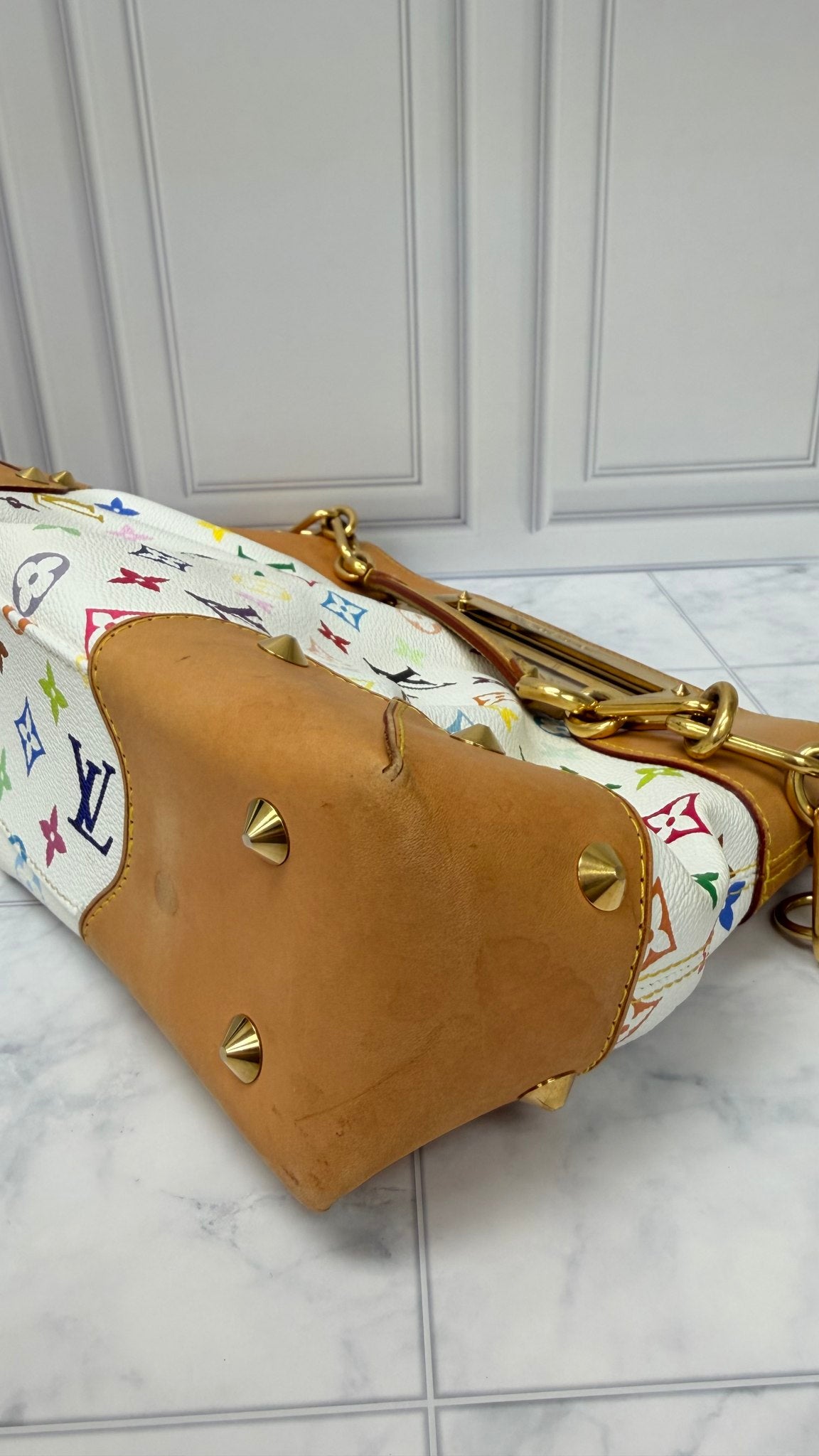 Louis Vuitton White Multicolor Monogram Judy MM Shoulder Bag 