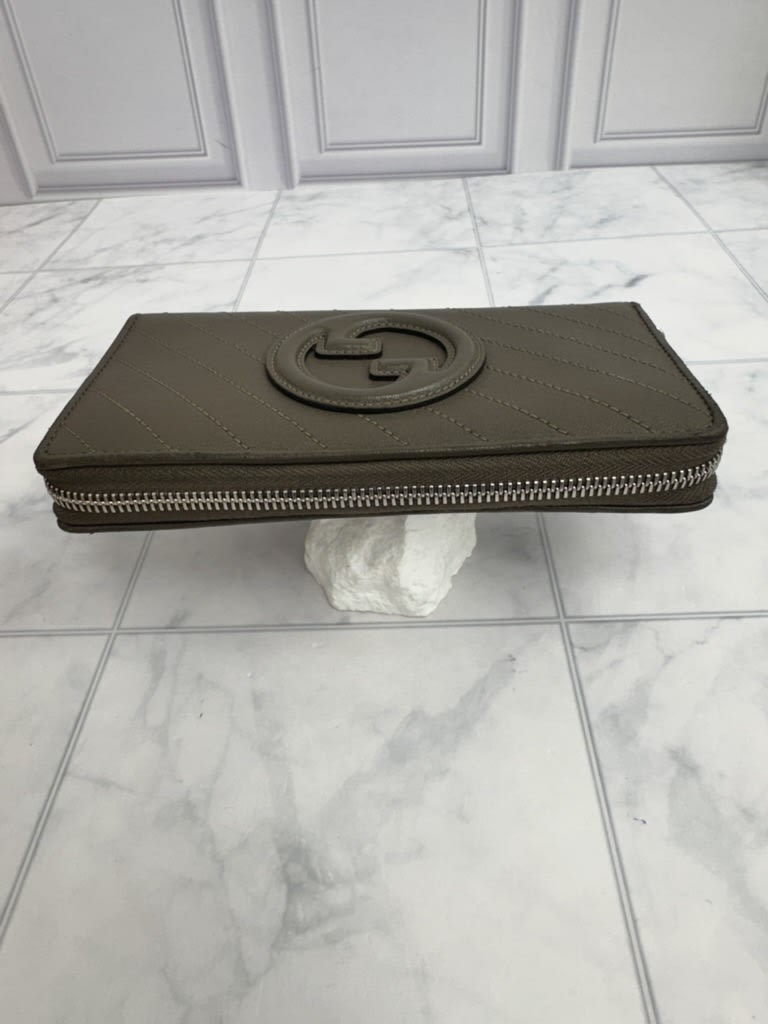 Gucci Brown Quilted Leather Blondie Interlocking G Zippy Wallet