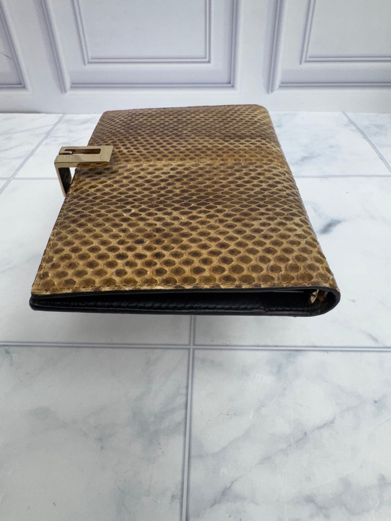 Gucci Snakeskin Slide Lock Agenda