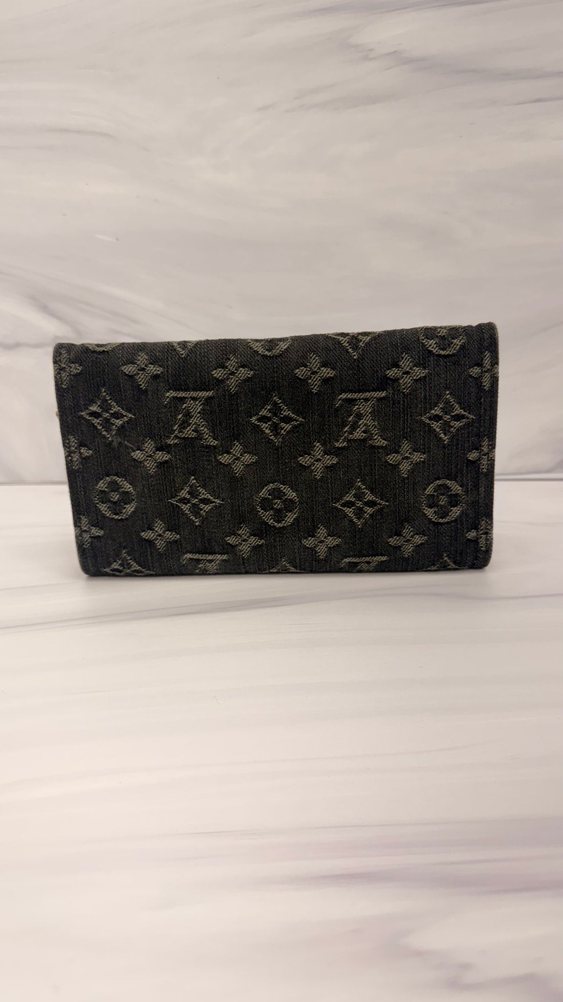 Louis Vuitton Monogram Black Denim Amelia Wallet
