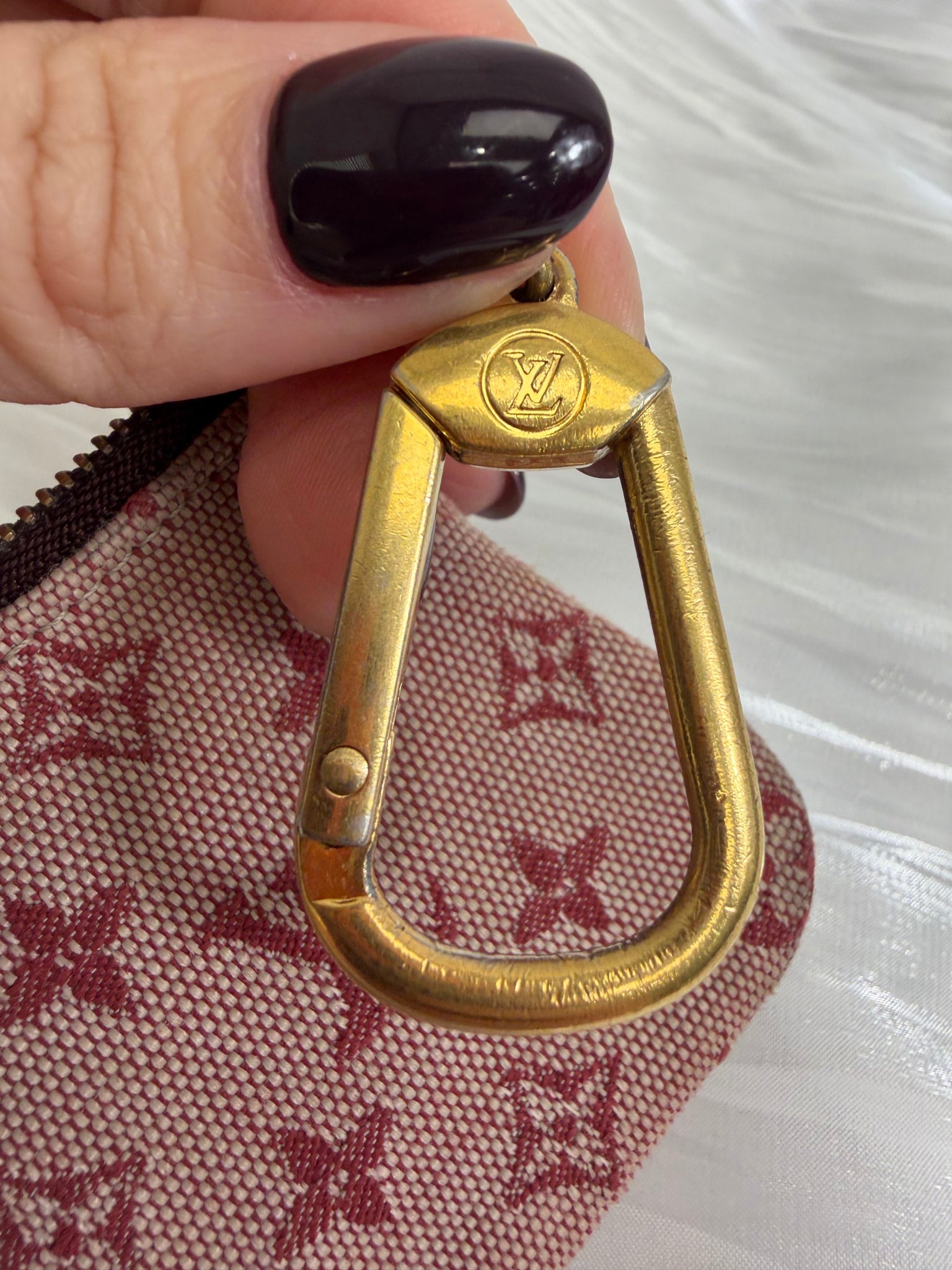 Louis Vuitton Red Mini Lin Key Cles