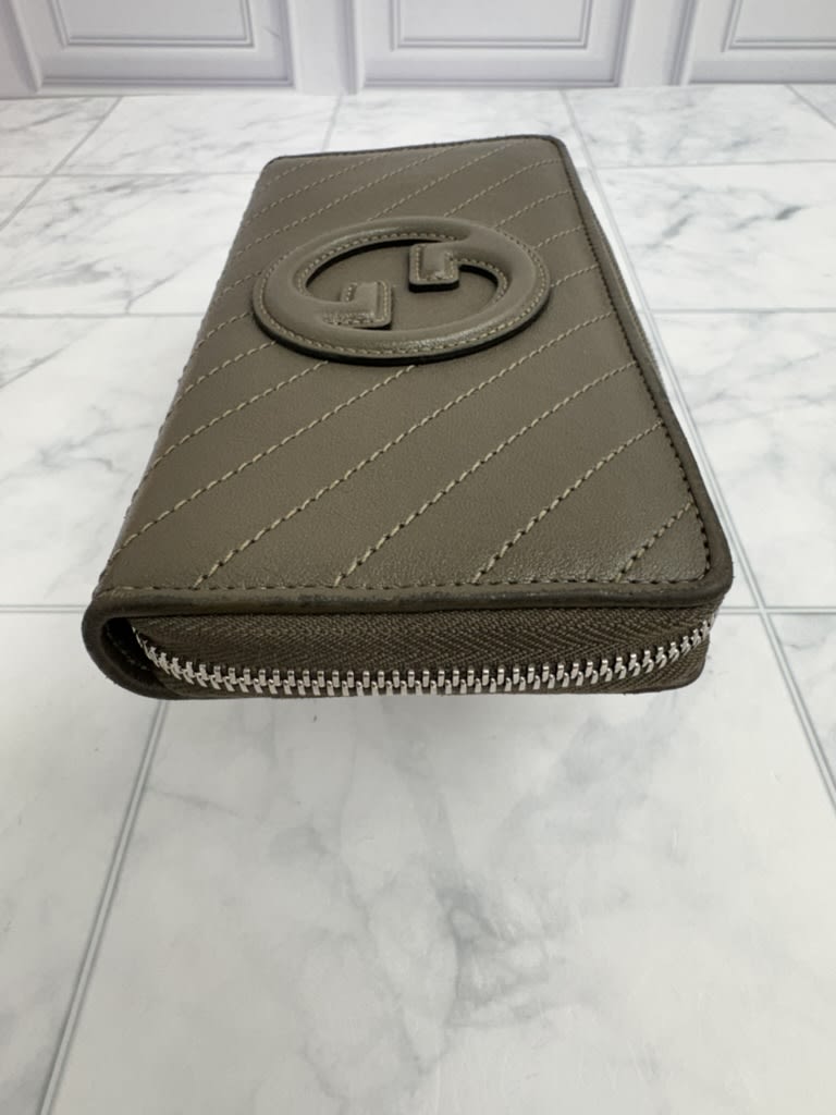 Gucci Brown Quilted Leather Blondie Interlocking G Zippy Wallet
