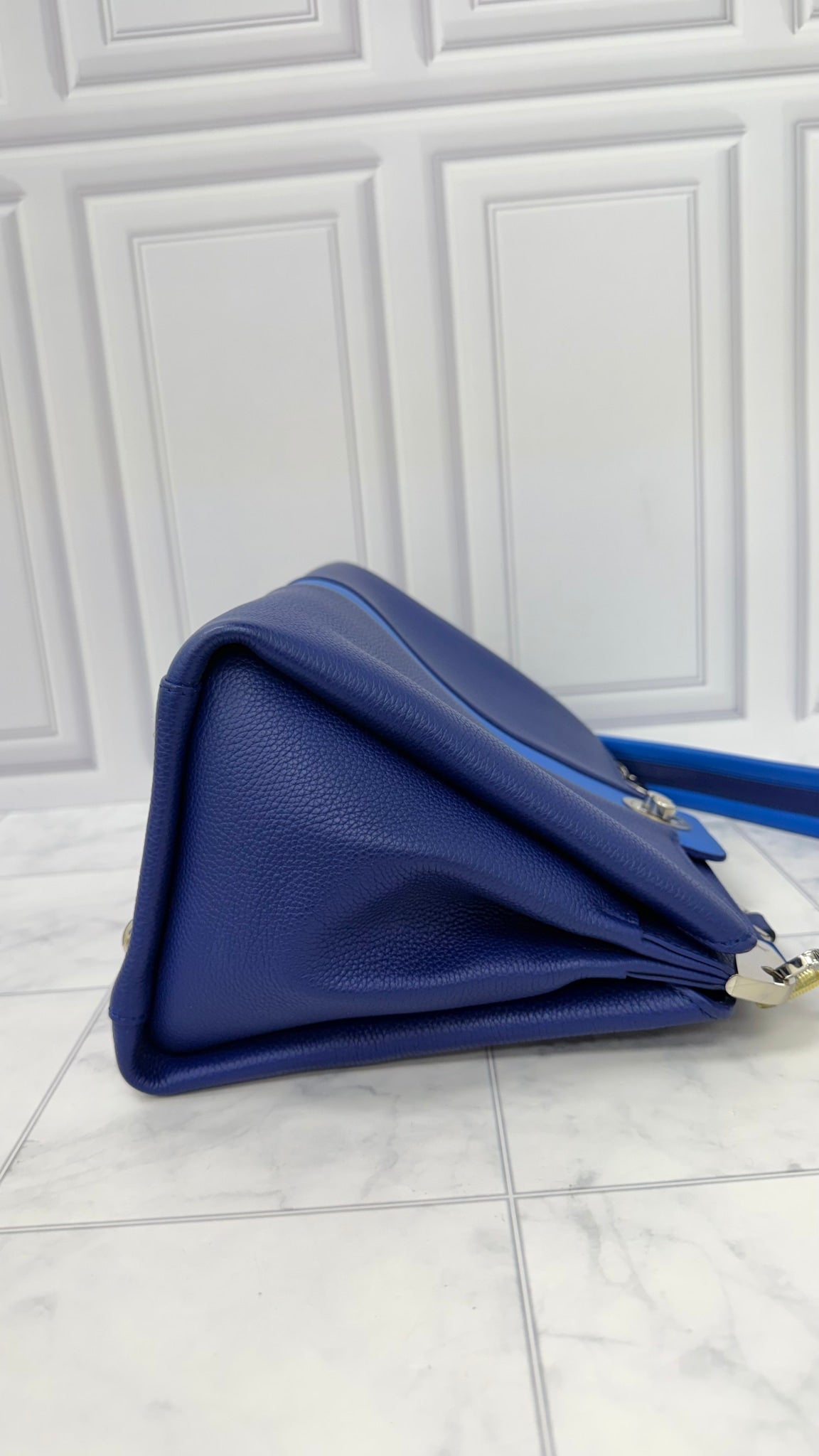Louis Vuitton Blue Grained Leather Astrid 2Way Bag