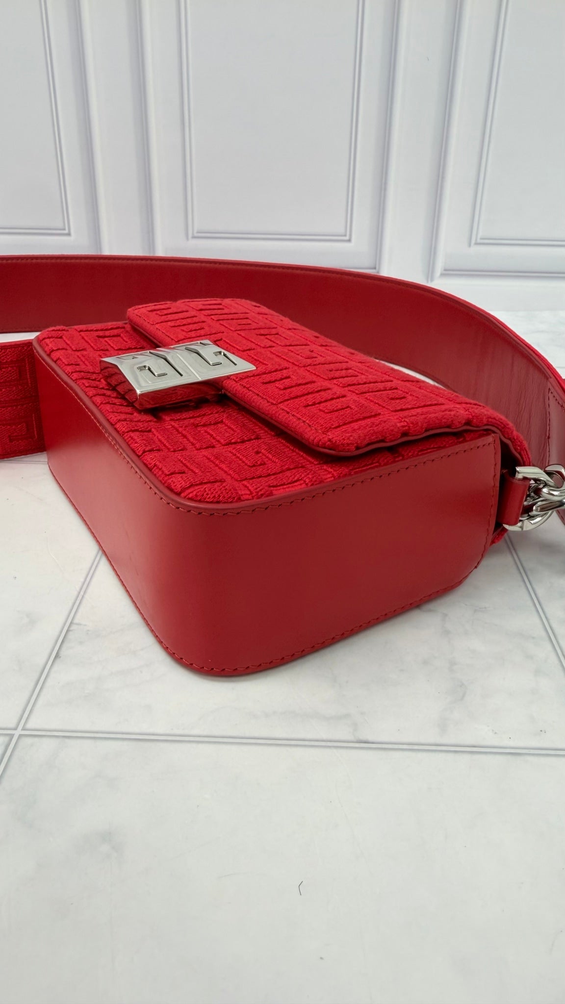 BRAND NEW - Givenchy Red Canvas 2Way Crossbody Bag
