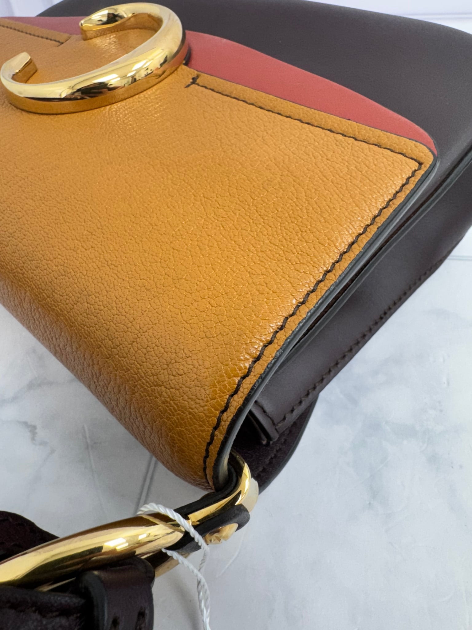 Chloe Tricolor Leather C Double Small 2Way Bag