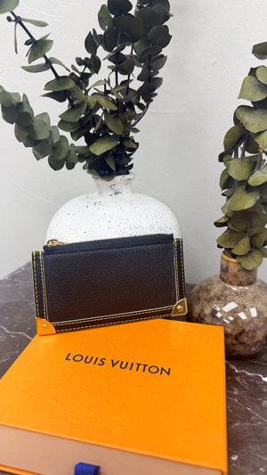 Louis Vuitton Black Suhali Leather Pochette Key Cles