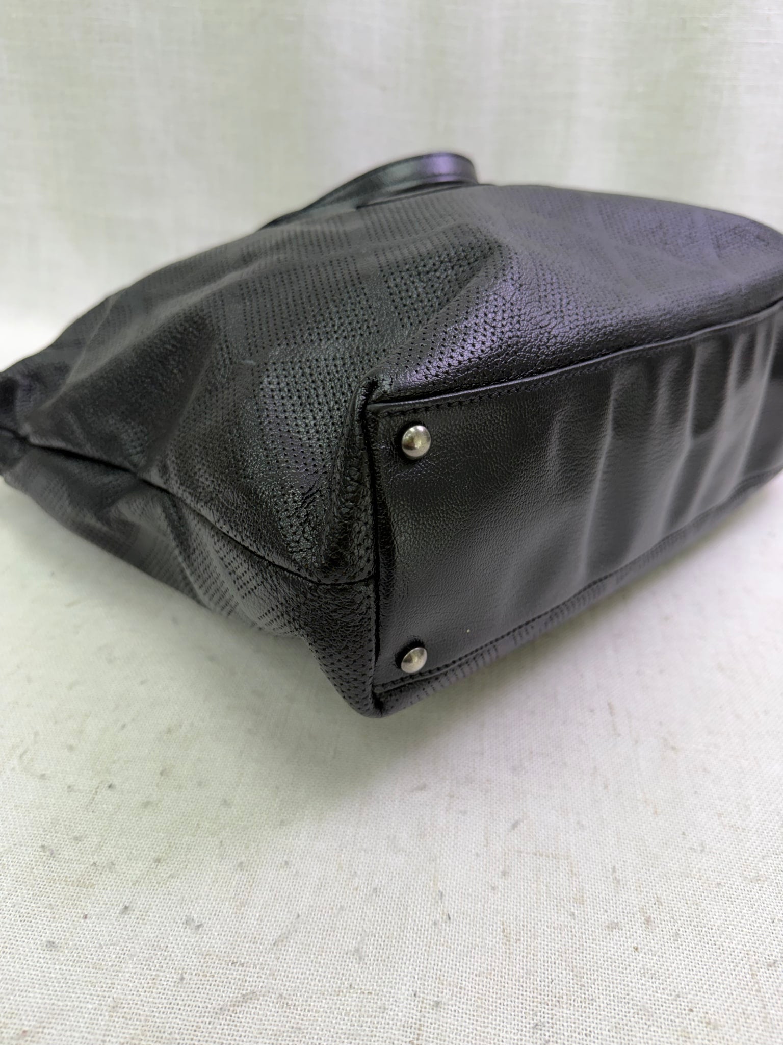Chanel Black Quilted Perforated Leather CC Tote Bag