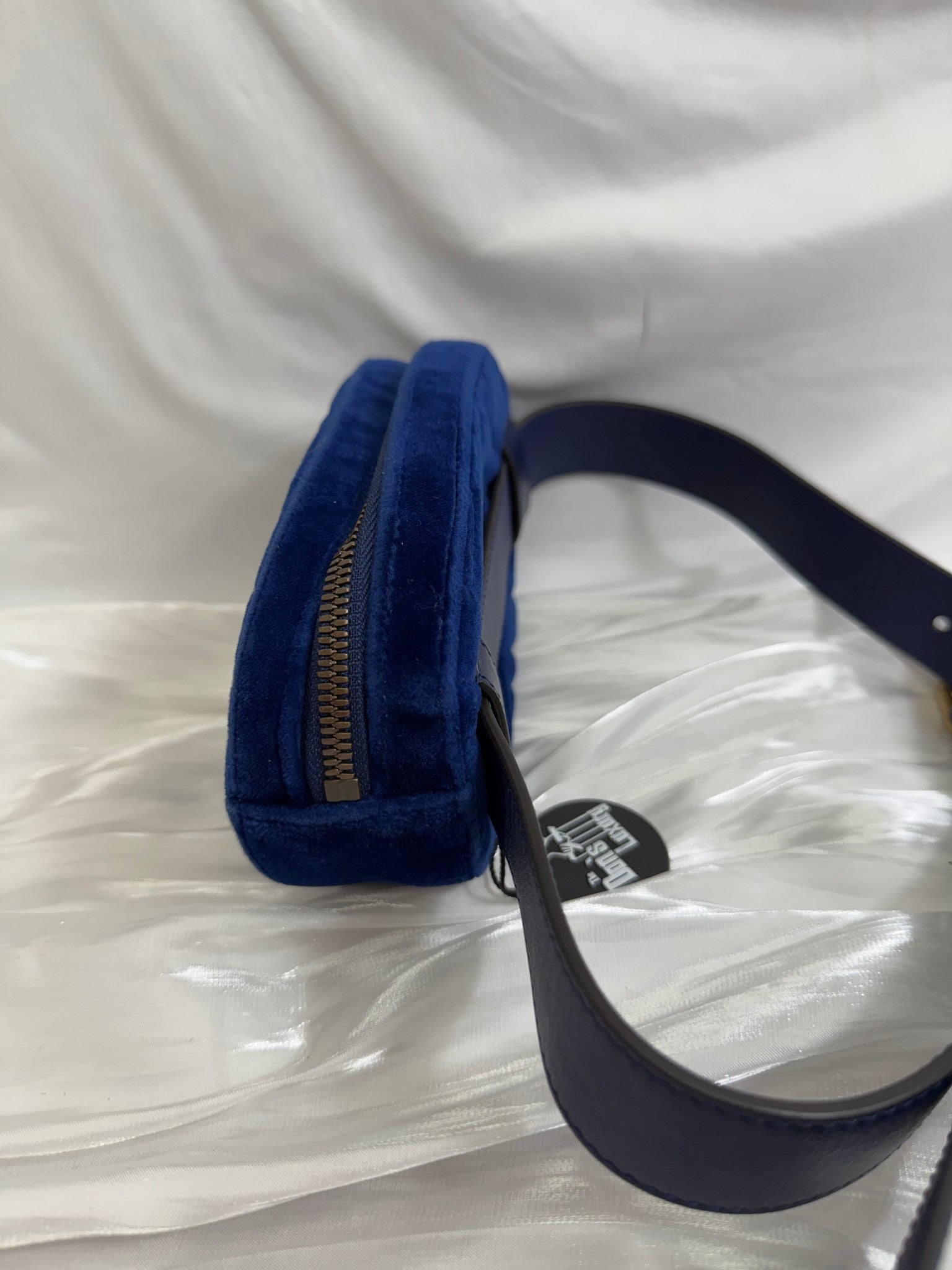 Gucci GG Marmont Blue Velvet Belt Bag