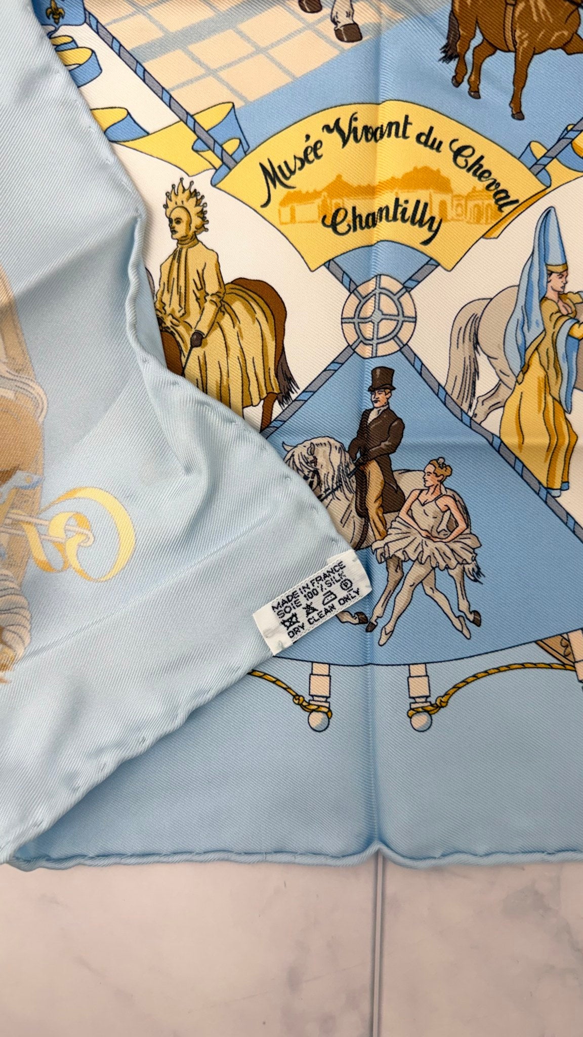Hermes Light Blue Carre 90 Silk Scarf
