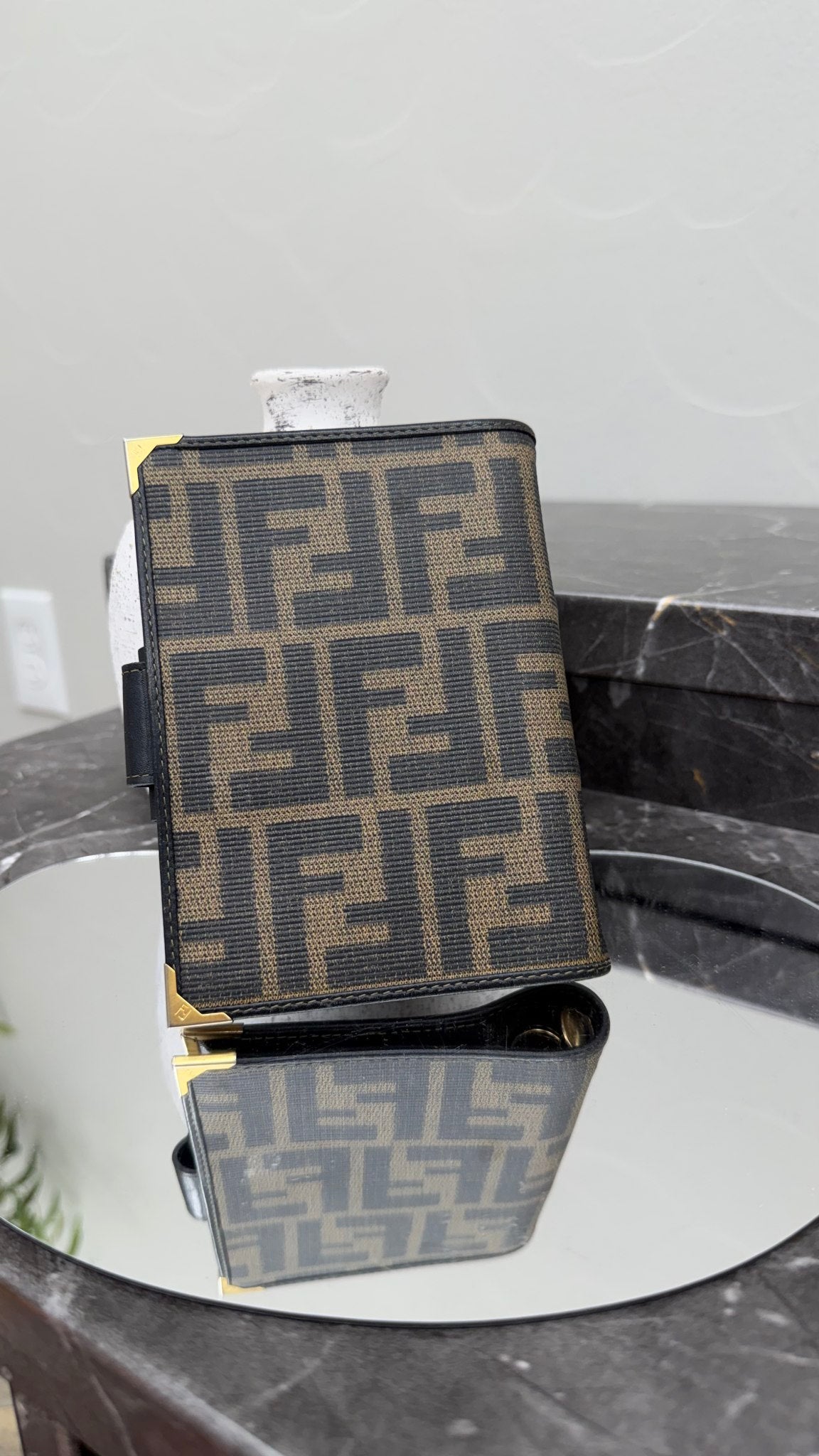 Fendi Vintage Zucca Coated Canvas Password Agenda Cover 
