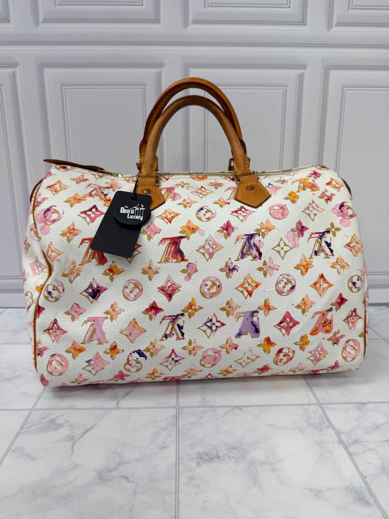 Louis Vuitton White Watercolor Monogram Speedy 35 