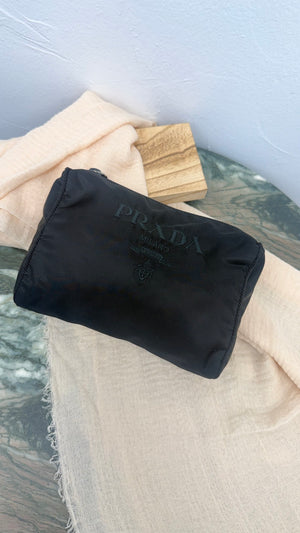 Prada Black Nylon Cosmetic Pouch