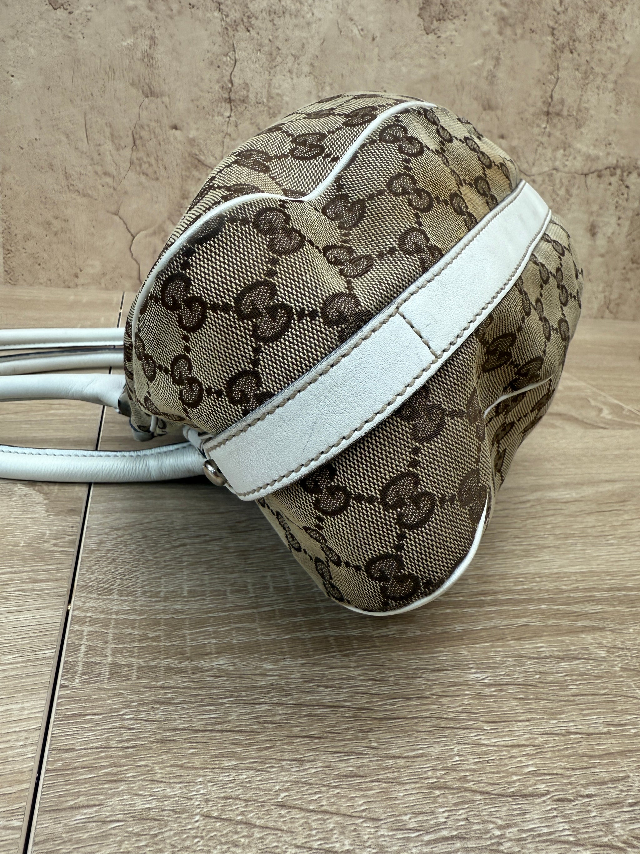 Gucci Beige GG Canvas Match Ball Sherry Line Tote Bag