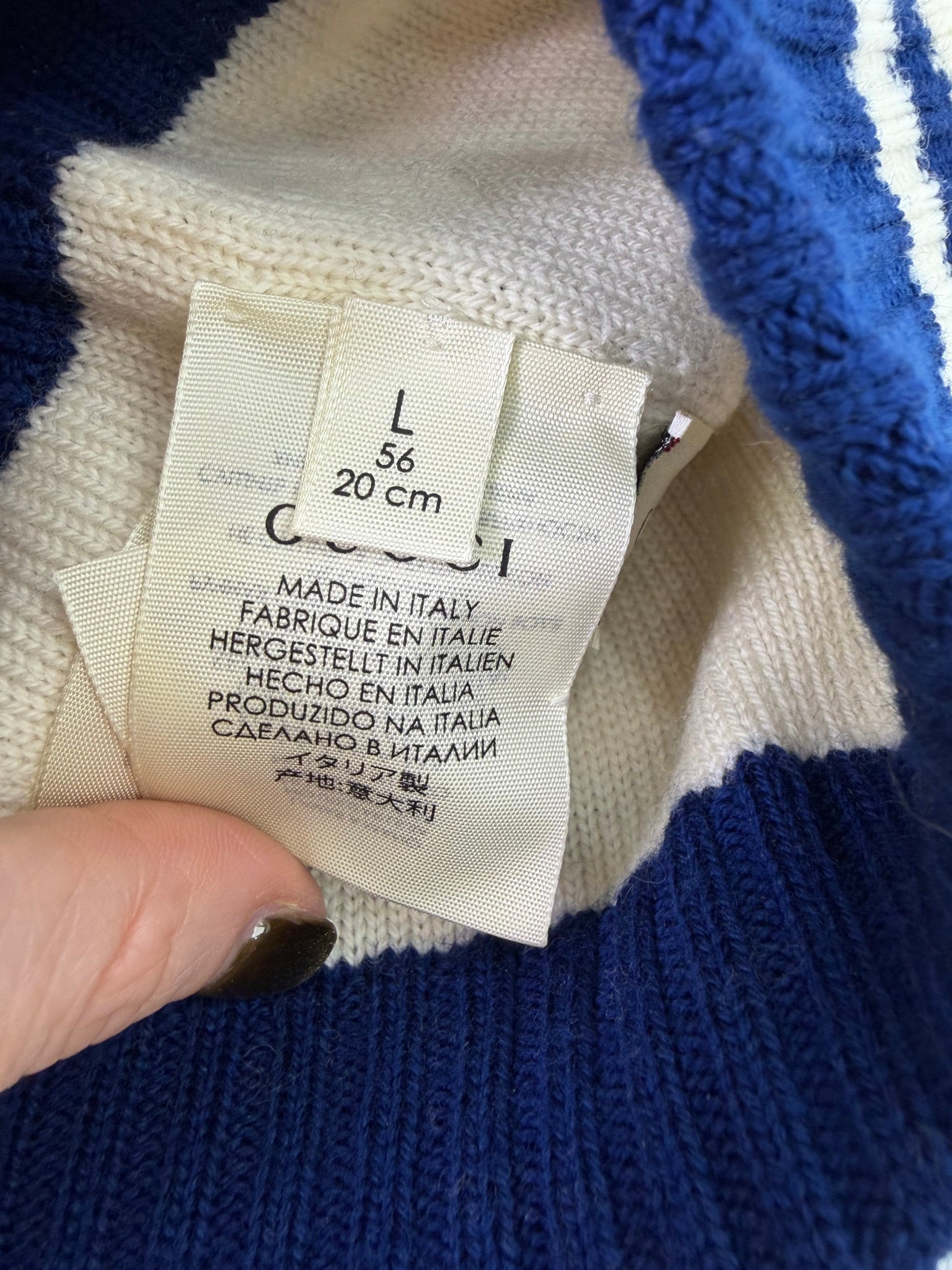 Gucci Blue And White Knit Children's  Beanie Hat 