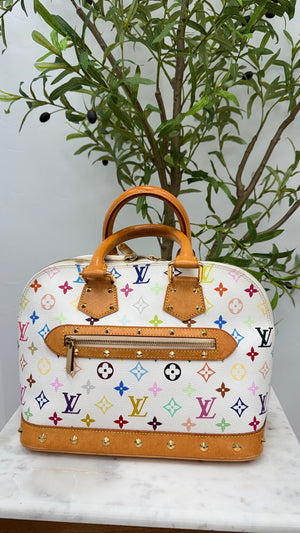 Louis Vuitton White Multicolor Monogram Alma PM Handbag