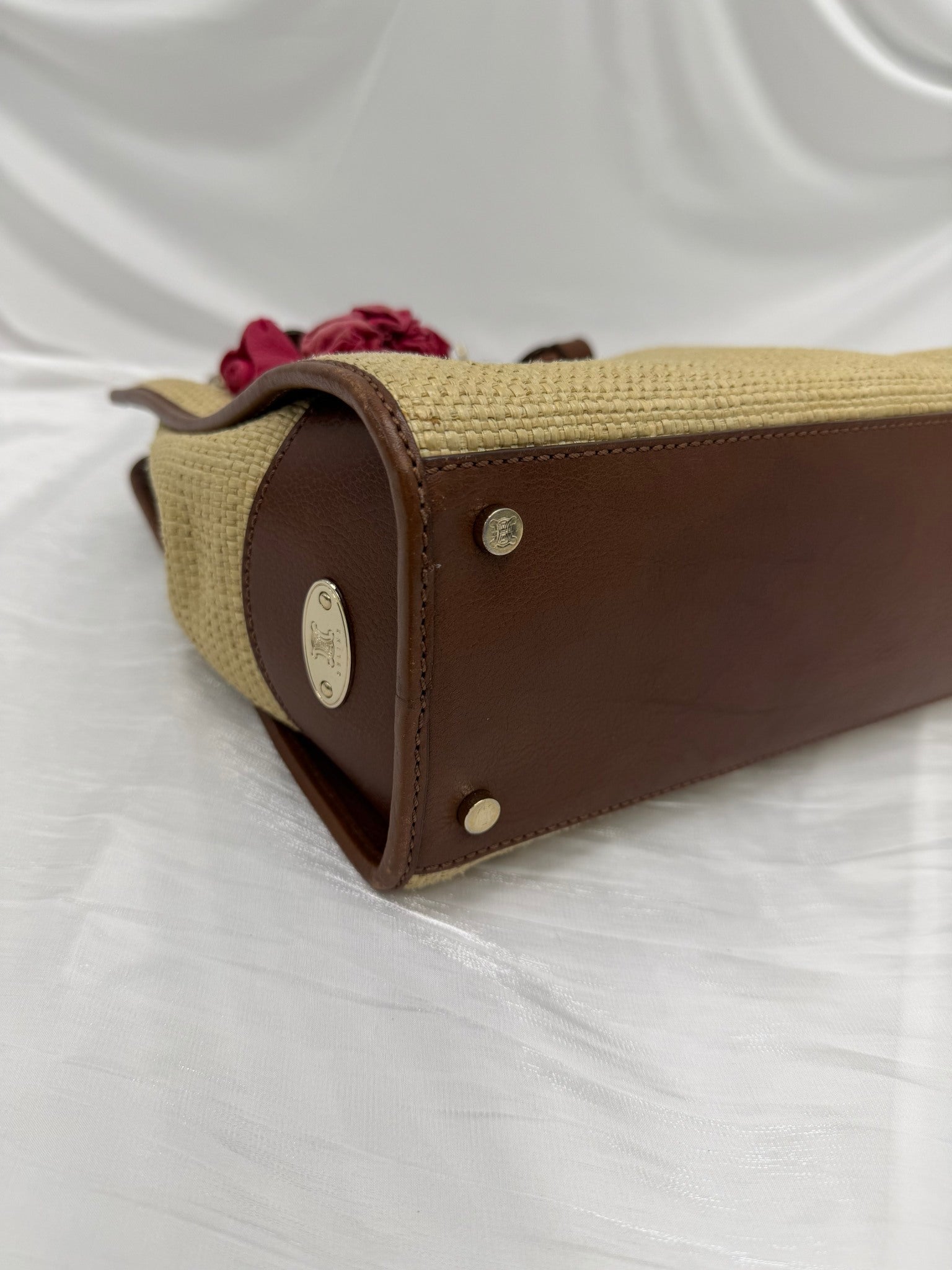 Celine Raffia & Leather Handbag