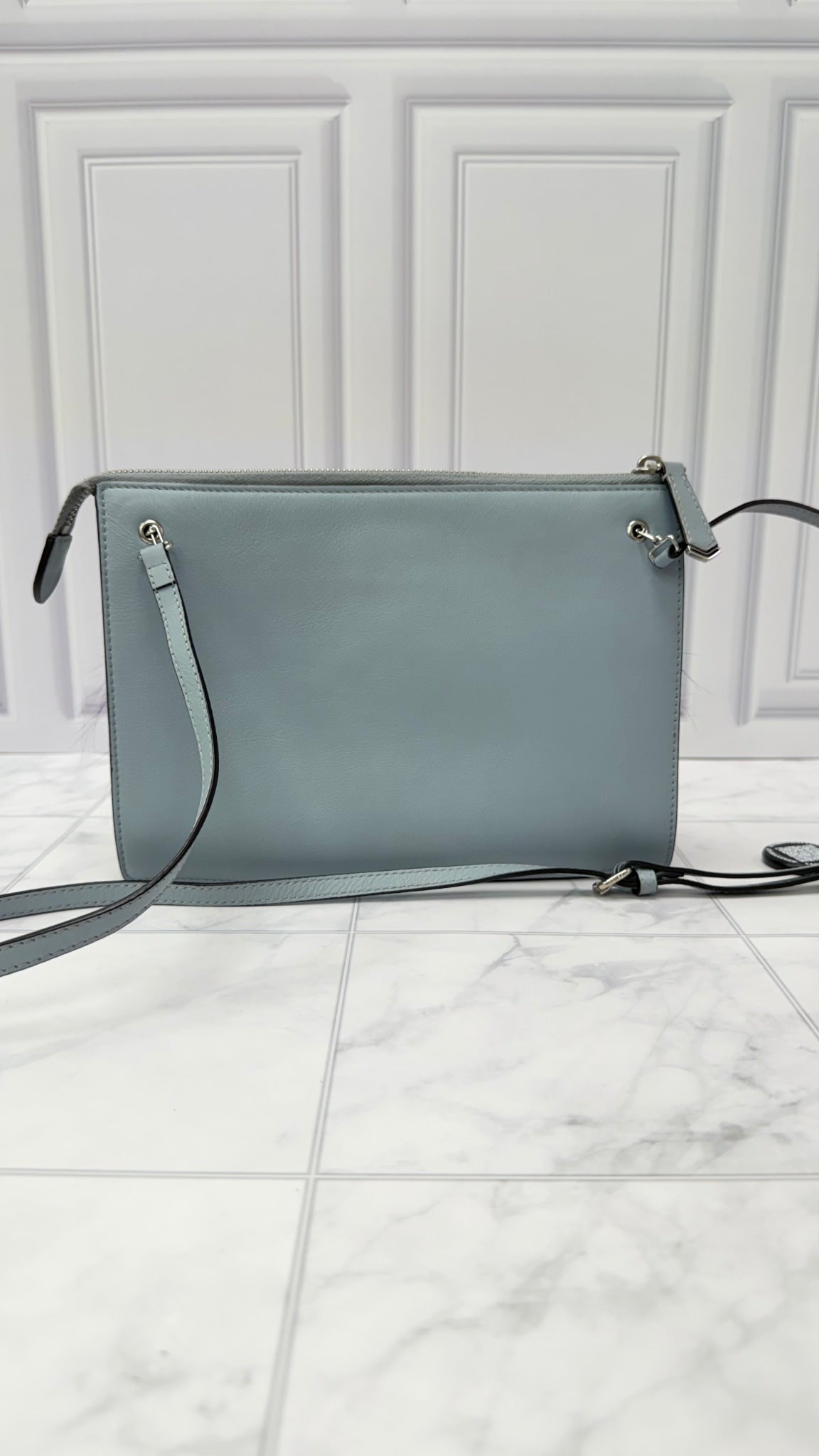 Fendi Blue Leather Monsters Crossbody Bag