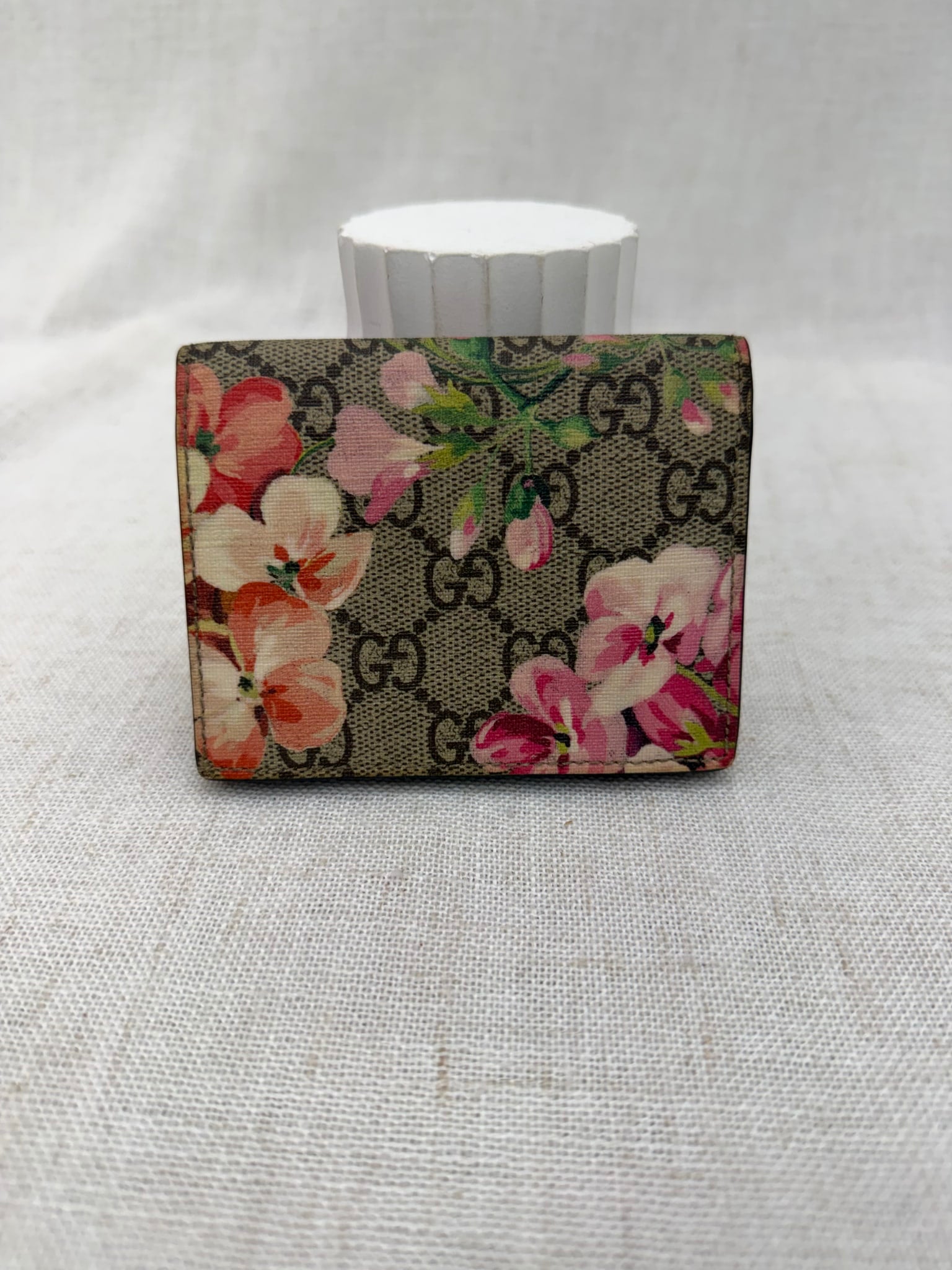 Gucci Pink Blooms Coated Canvas Compact Wallet