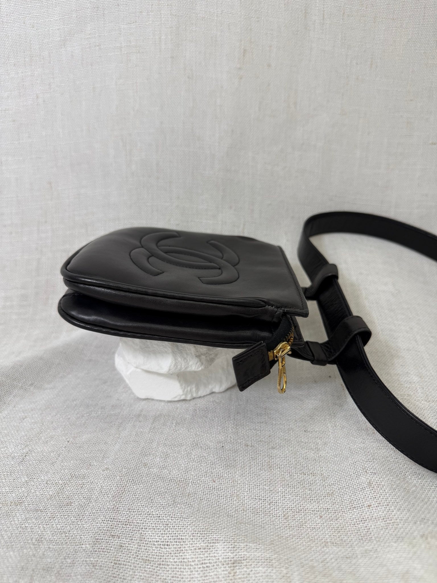 Chanel Black Lambskin Belt Bag 
