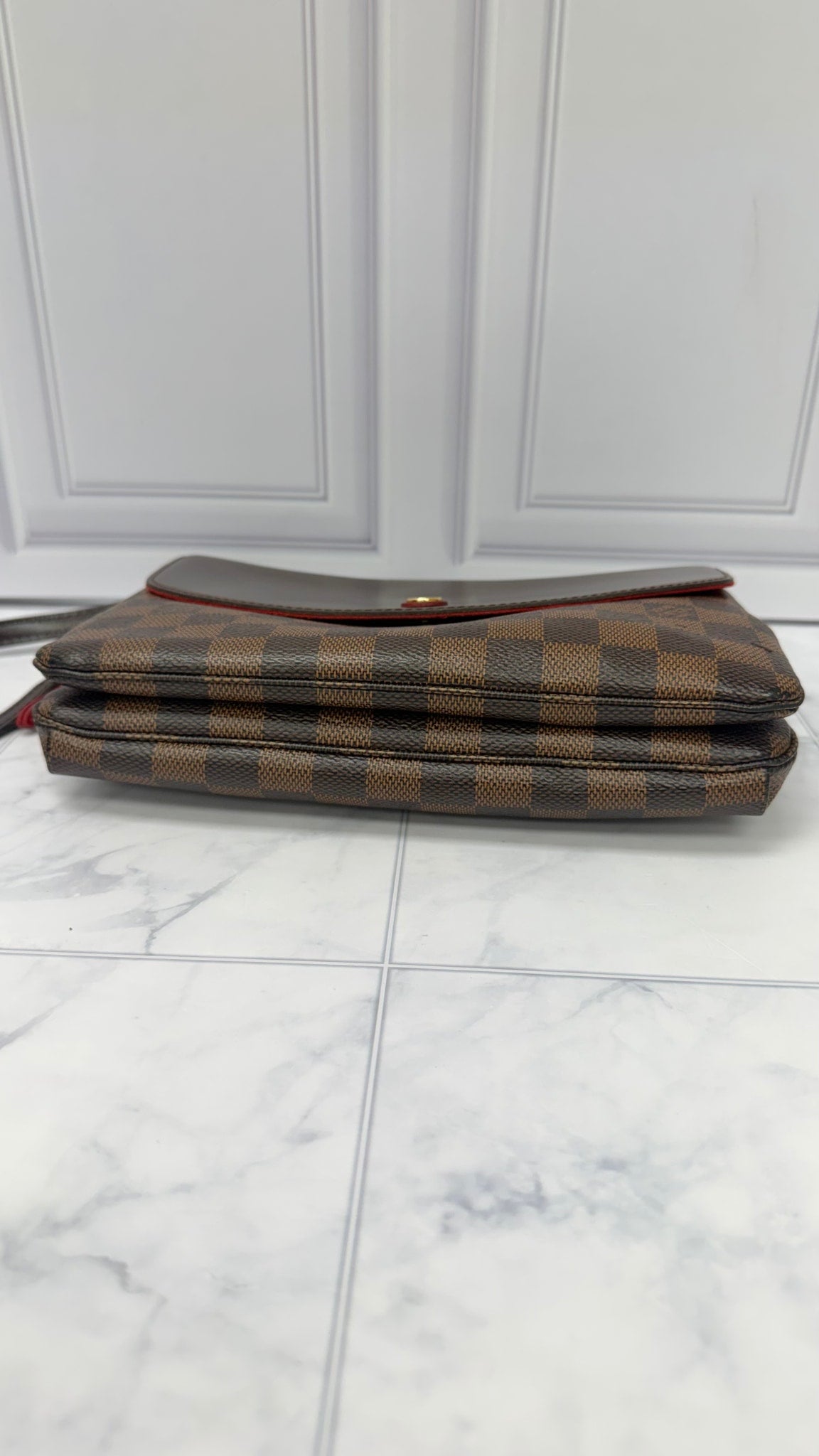 Louis Vuitton Damier Ebene Twice Pochette Crossbody Bag