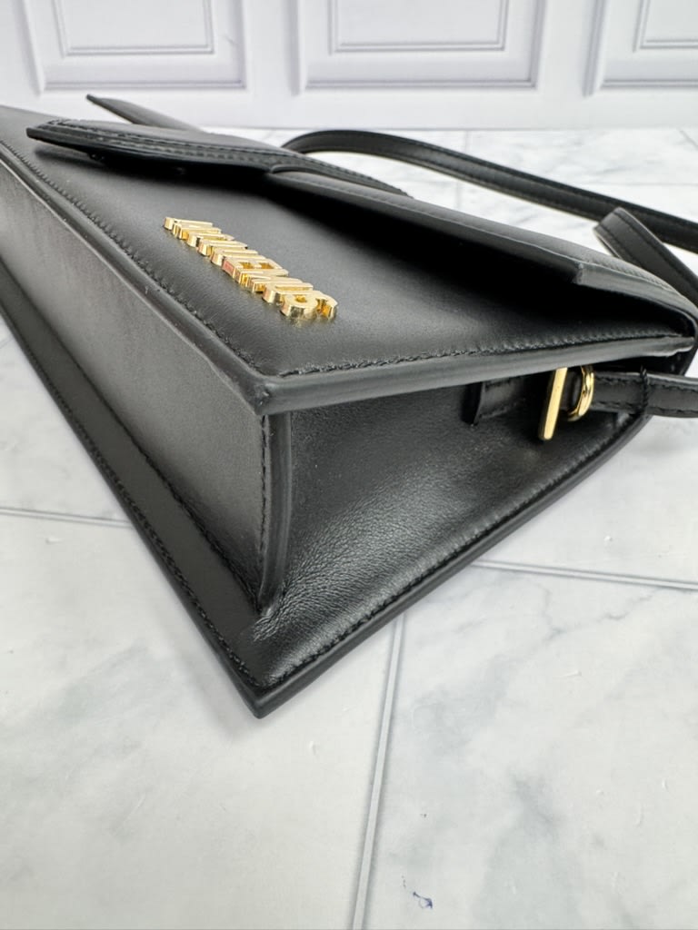BRAND NEW - Jacquemus Black Leather Le Bambino Long Shoulder Bag