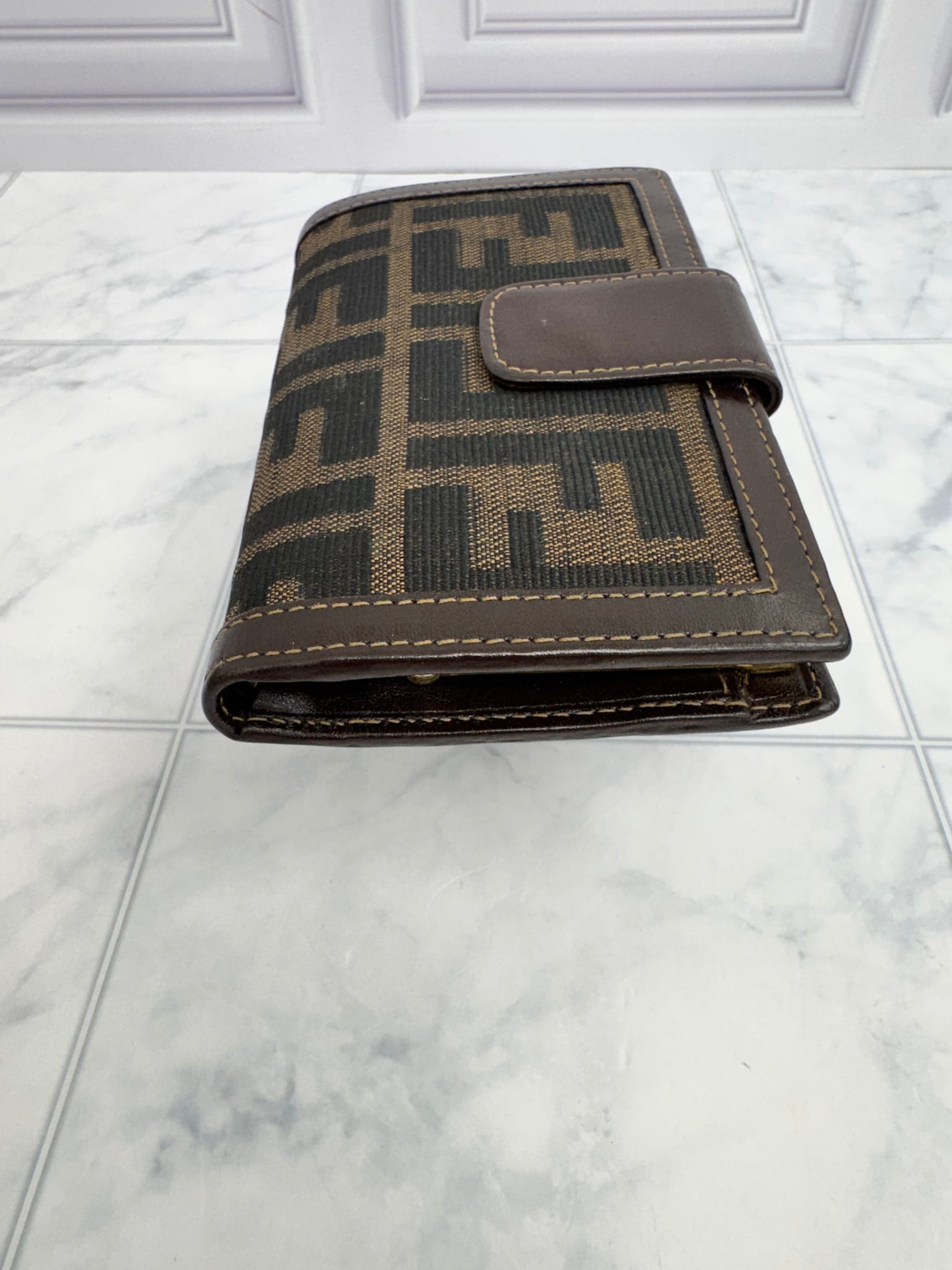 Fendi Brown Zucca Canvas French Wallet