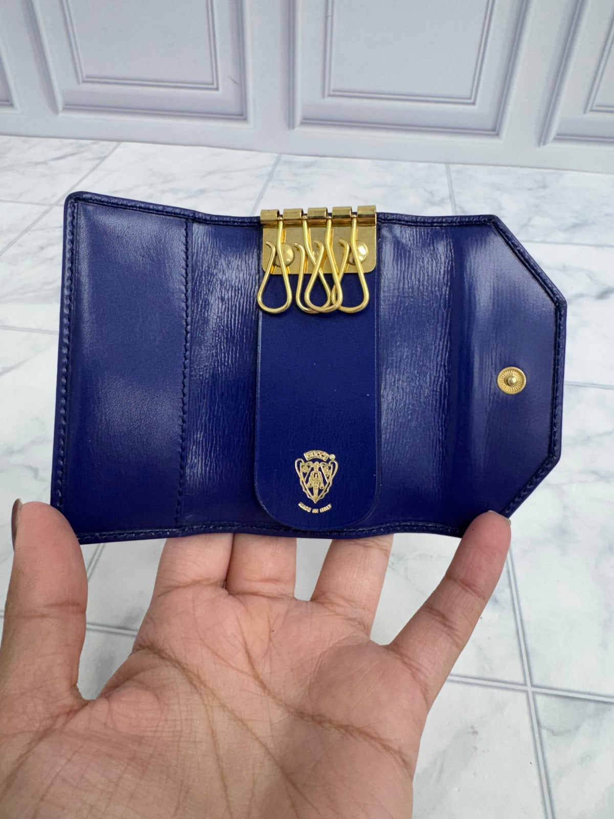 LIKE NEW - Gucci Purple Leather 4 Key Case
